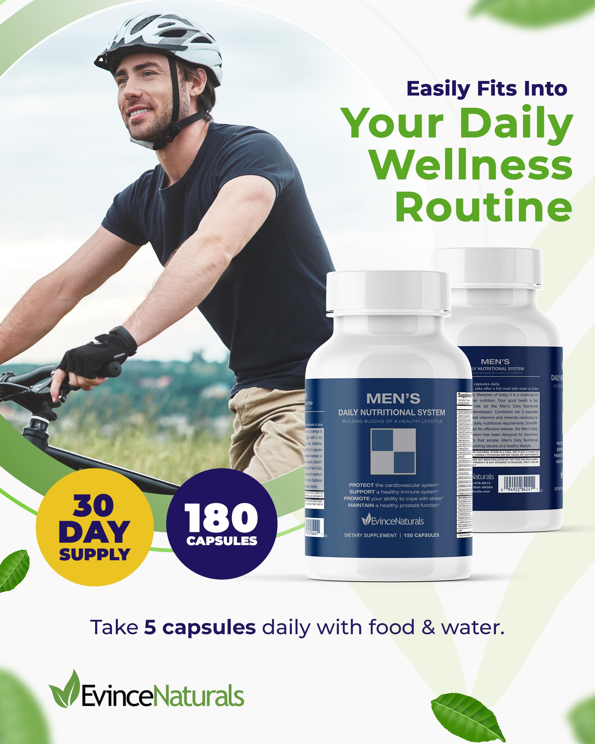 Multivitamin for Men - Men's Daily Nutritional System with Essential Vitamins & Saw Palmetto for Overall Wellbeing & Prostate Support - 150 Capsules