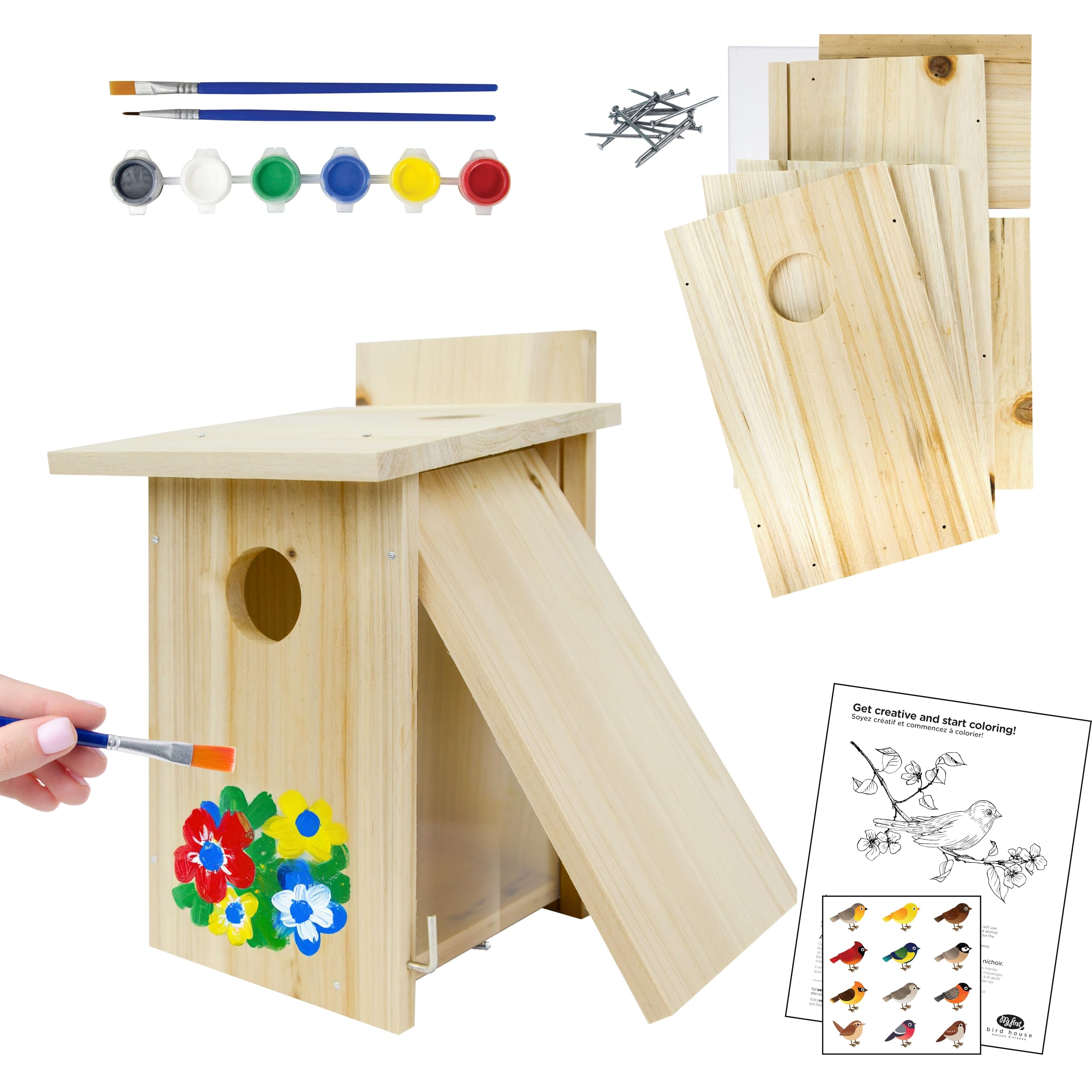 Nature's Way Bird Products DIY First Viewing Window Garden-Bird-House, Wood
