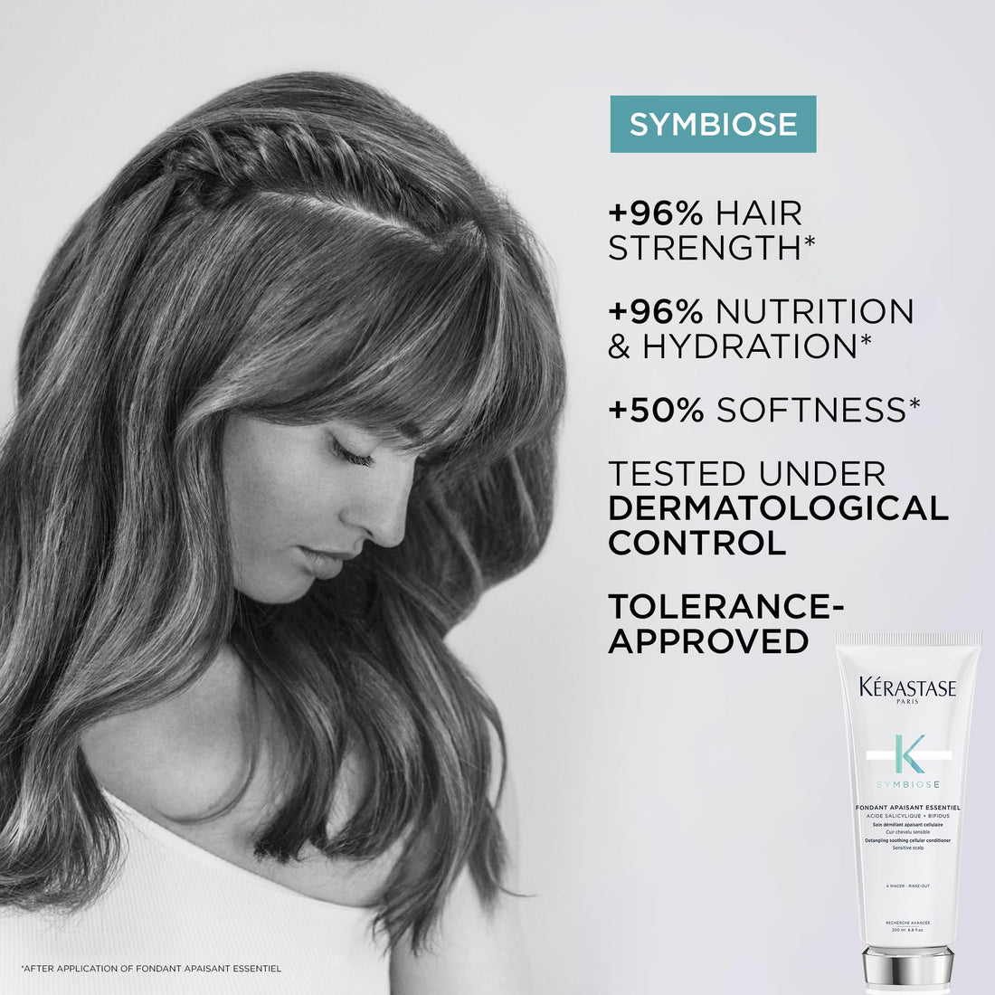 KÉRASTASE Symbiose Soothing Conditioner, Apaisant Essentiel for Sensitive Scalp & Dandruff-Prone Hair, Soothes & Hydrates Dry Hair & Scalp, Silicone-Free, 6.8 Fl Oz