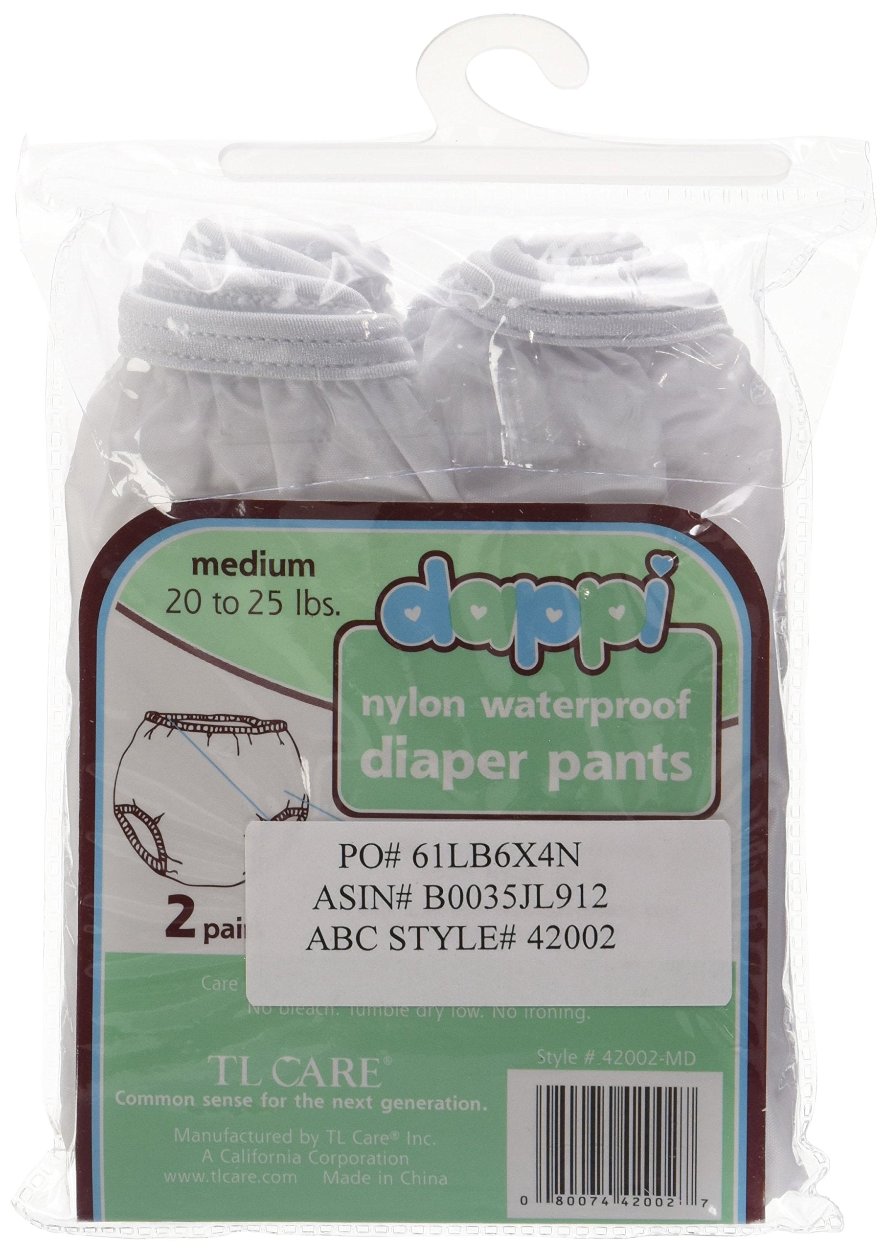 Reusable Waterproof 100% Nylon Taffeta Diaper Pants for Potty Training & Swimming, Leak-Proof & Rip-Proof, Medium (Fits 20 - 25 lbs), 2 Counts