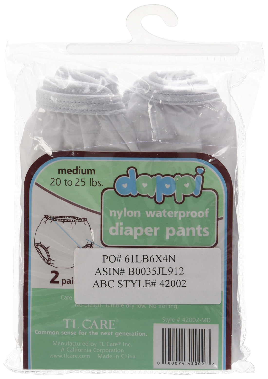 Reusable Waterproof 100% Nylon Taffeta Diaper Pants for Potty Training & Swimming, Leak-Proof & Rip-Proof, Medium (Fits 20 - 25 lbs), 2 Counts