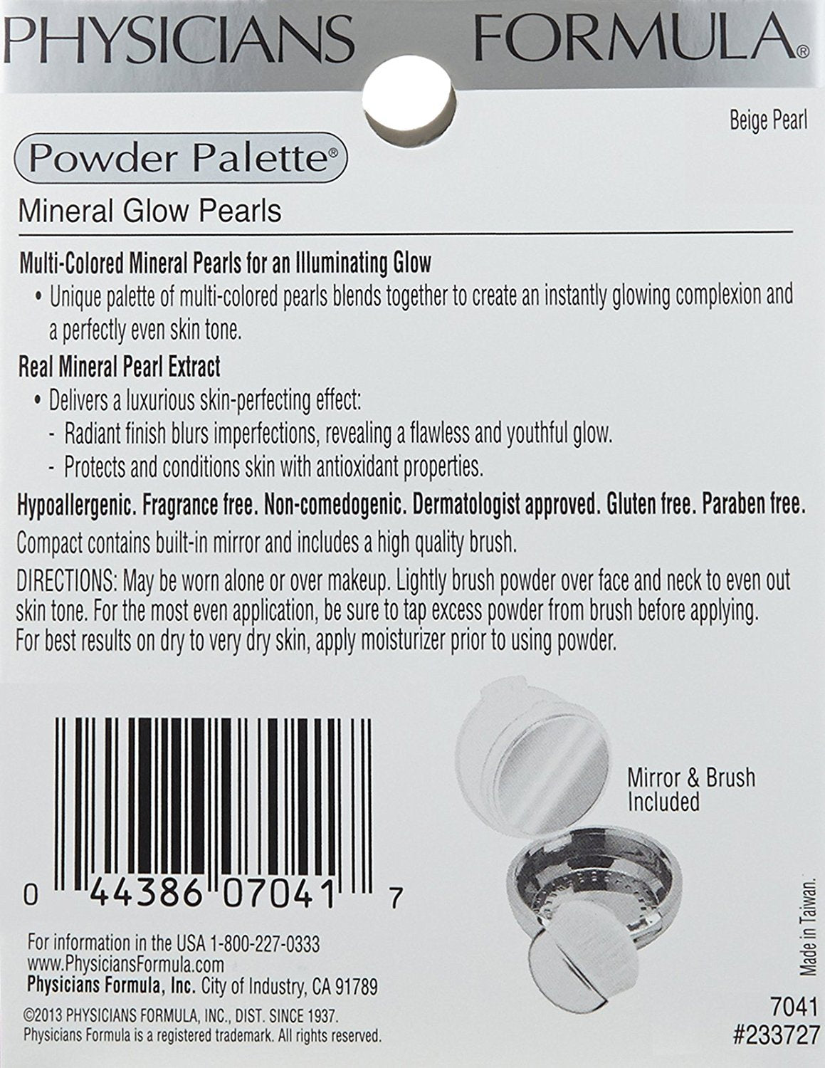 Physicians Formula Highlighter Makeup Powder Mineral Glow Pearls, Beige Pearl, Dermatologist Tested