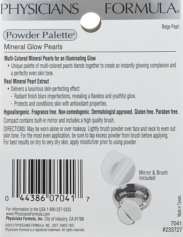 Physicians Formula Highlighter Makeup Powder Mineral Glow Pearls, Beige Pearl, Dermatologist Tested