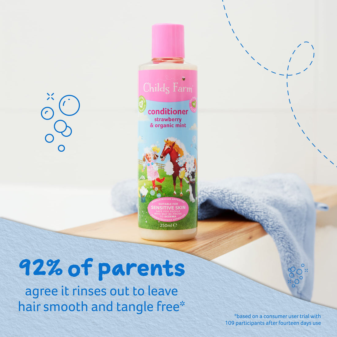 Childs Farm Pack Of 1 : Conditioner For All Hair Types Strawberry & Organic Mint 250 Ml, 1 Count