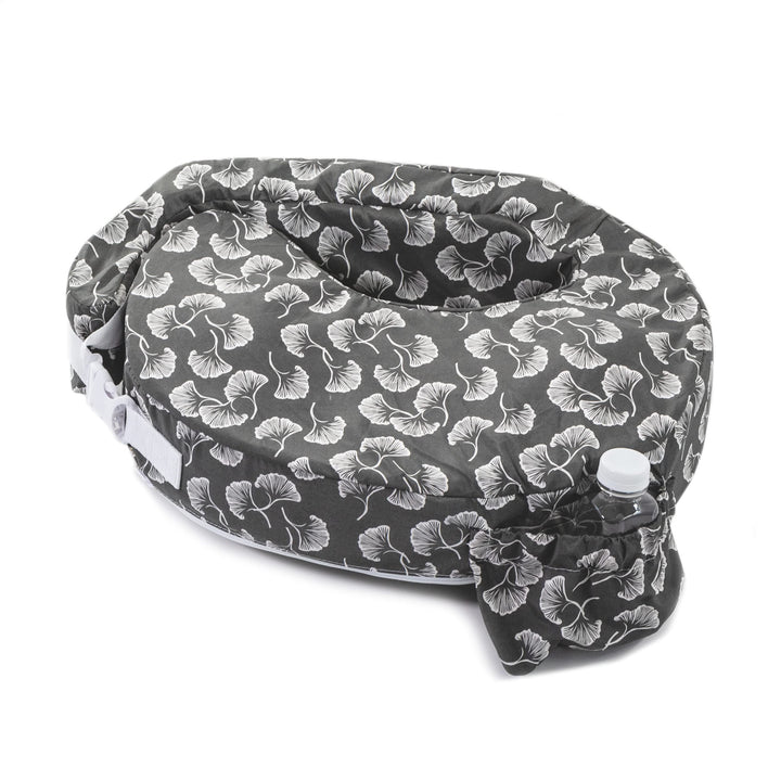 My Brest Friend Original Nursing Pillow Enhanced Ergonomics Essential Breastfeeding Pillow Support For Mom & Baby W/ Convenient Side Pocket, Double Straps & Slipcover, Grey Flowing Fans