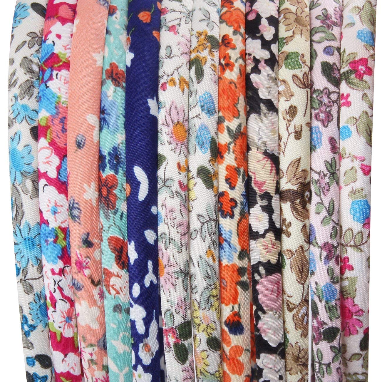 Candygirl Flora Plaid Satin Girls headbands Value Pack (flora)