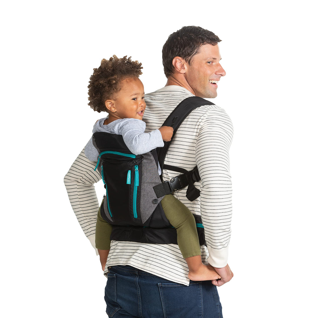 Infantino Carry On Multi-Pocket Carrier - All-Positions, Black, Ergonomic Design for Newborns and Toddlers, 8-40 lbs. with Forward-Facing, in-Facing and Backpack Positions Plus 6 Storage Pockets