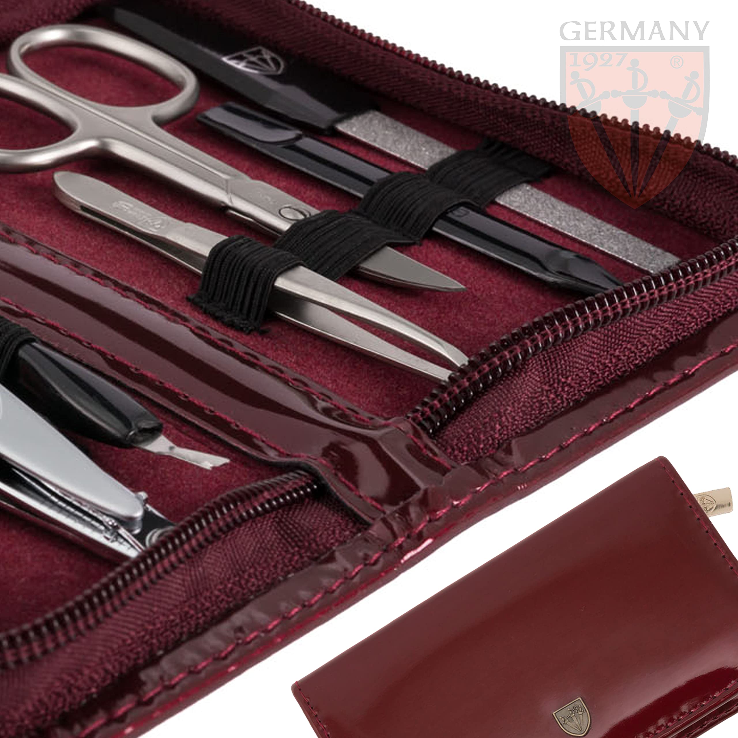 Three Swords Exclusive 8 Piece Manicure Pedicure Grooming Nail Care Set / Kit / Case Made In Solingen / Germany (000828)