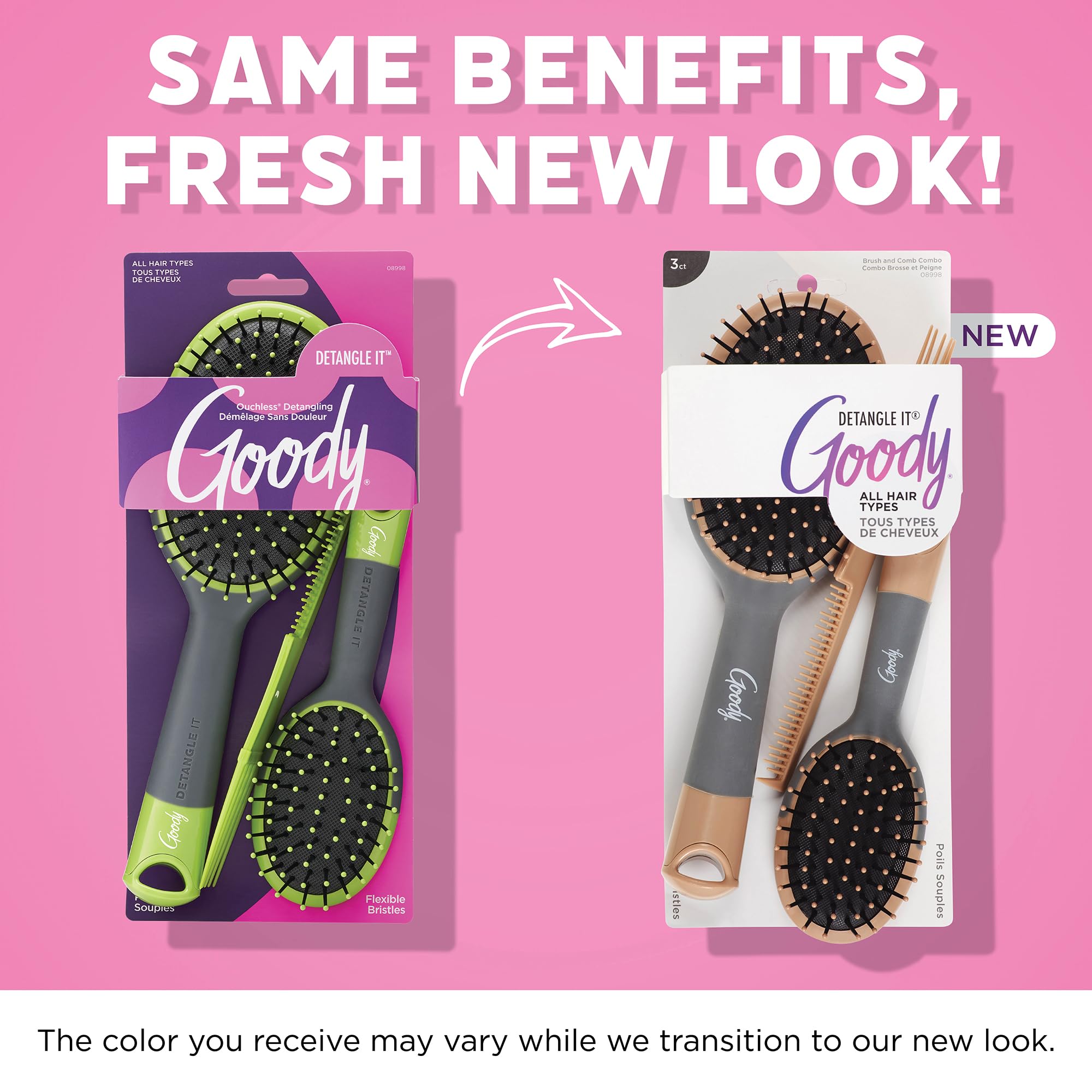 Goody Detangle It Oval Cushion Combo (Pack of 3) 9 Count