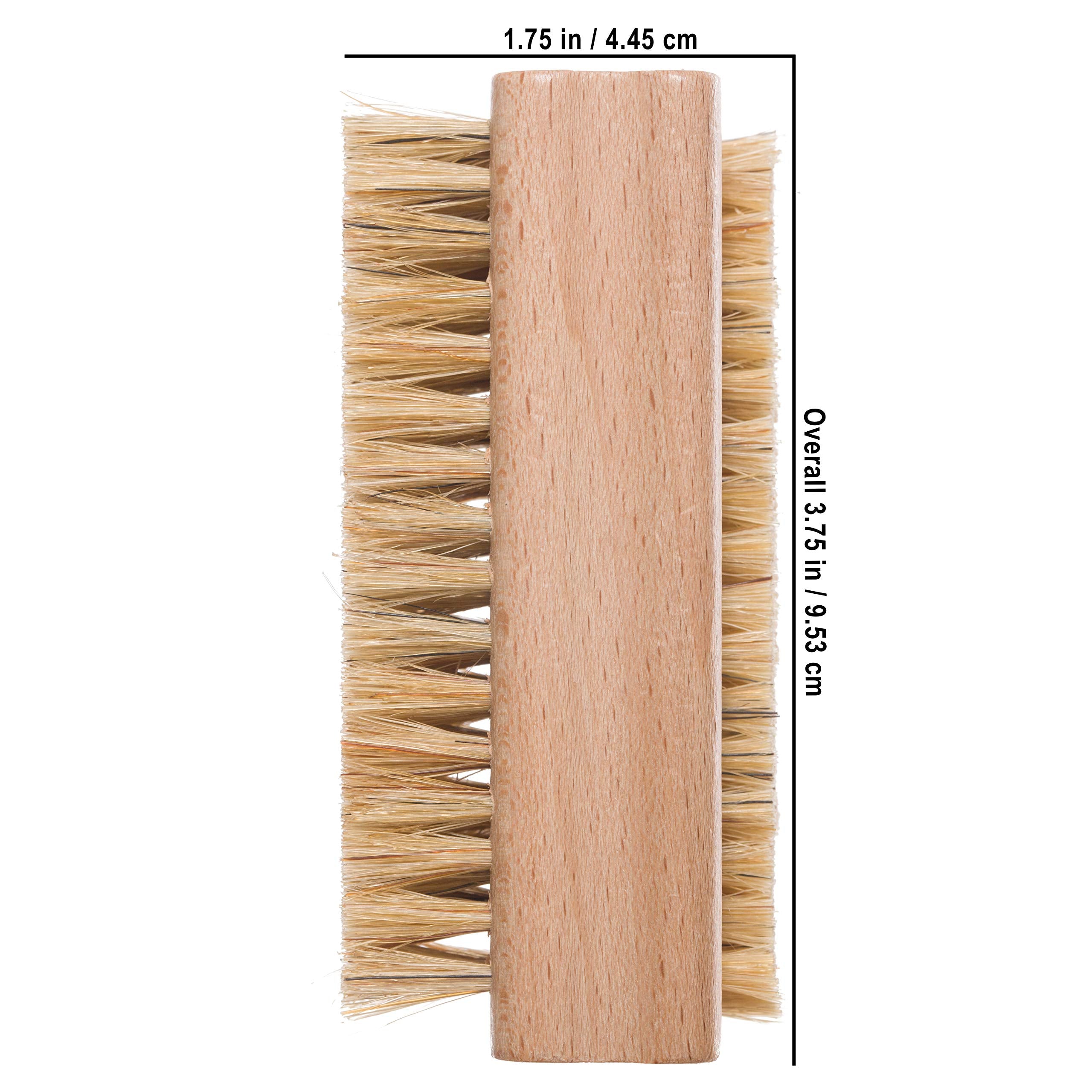 Set of 1, Untreated Beechwood with Pig Bristle : Bürstenhaus Redecker Natural Pig Bristle Nailbrush with Untreated Beechwood Handle, 3-3/4-Inches by 1-3/8-Inches
