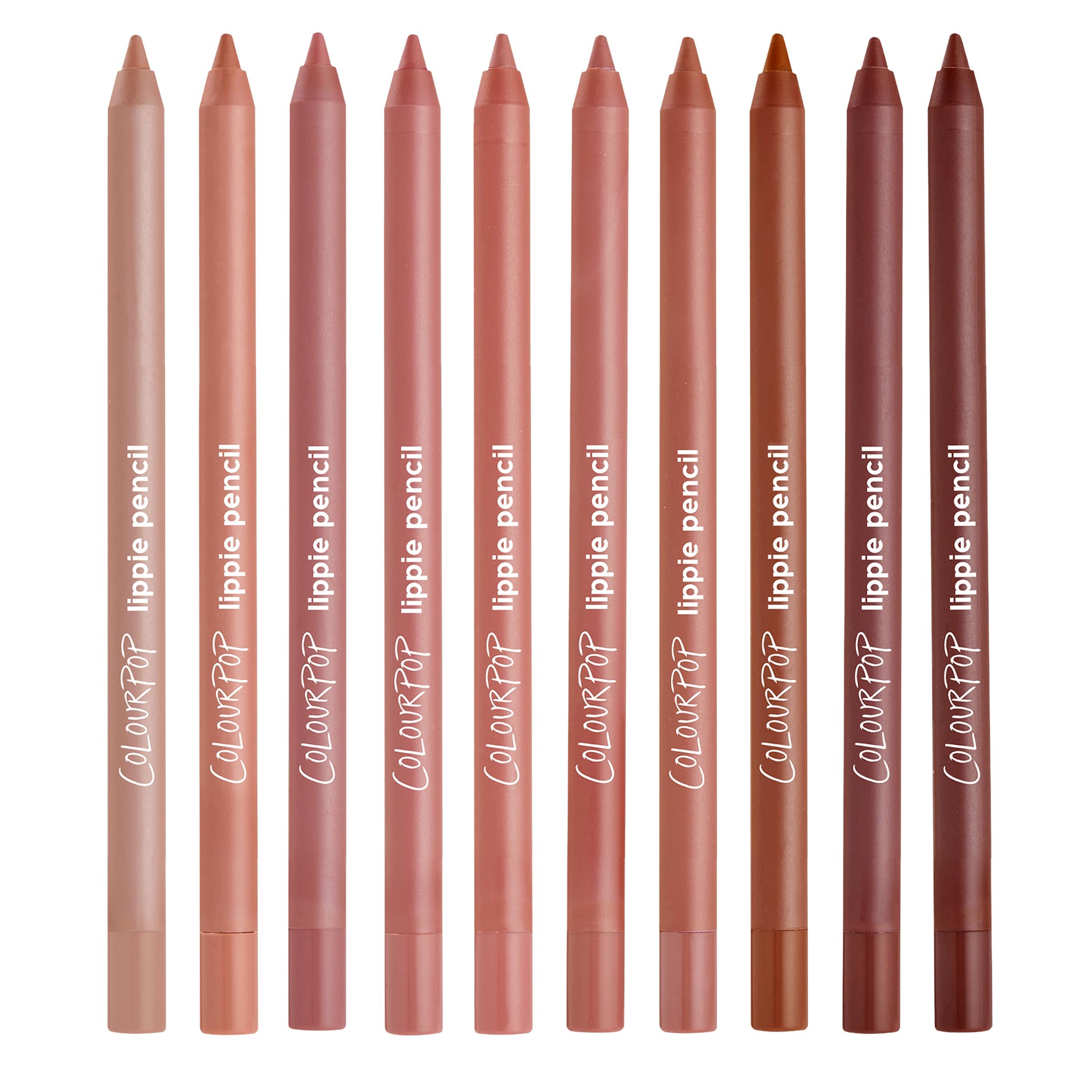 ColourPop Lippie Lip Pencil Vault - 10 High-Pigment, Long-Lasting & Sharpenable Lip Liners with High-Impact Color - Vegan, Cream Formula with Precise Application - Truth or Bare (0.04 oz)