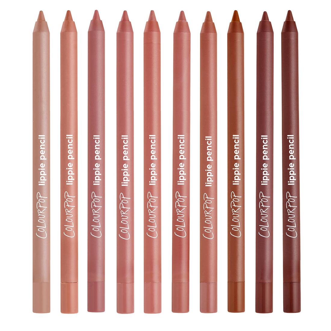 ColourPop Lippie Lip Pencil Vault - 10 High-Pigment, Long-Lasting & Sharpenable Lip Liners with High-Impact Color - Vegan, Cream Formula with Precise Application - Truth or Bare (0.04 oz)