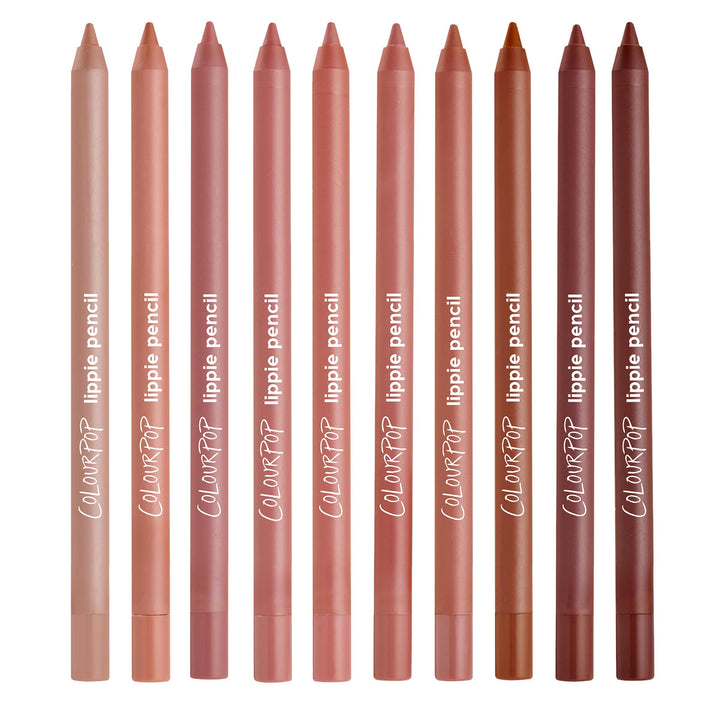 ColourPop Lippie Lip Pencil Vault - 10 High-Pigment, Long-Lasting & Sharpenable Lip Liners with High-Impact Color - Vegan, Cream Formula with Precise Application - Truth or Bare (0.04 oz)