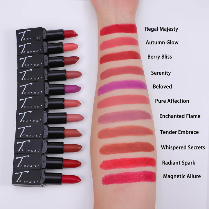 Tsarasi Matte Purely Nude Lipstick, Soften and Smooth with Jojoba Oil and Vitamin E, Long Lasting1count (Tender Embrace #15)