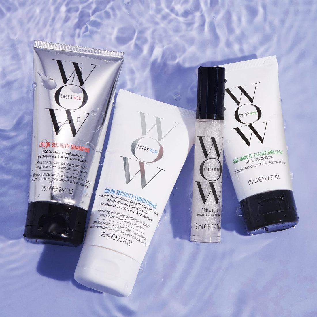 COLOR WOW Quick Frizz Fixes! Travel Kit Includes Shampoo, Conditioner, One Minute Transformation Styling Cream, Pop & Lock Frizz Control and Glossing Serum