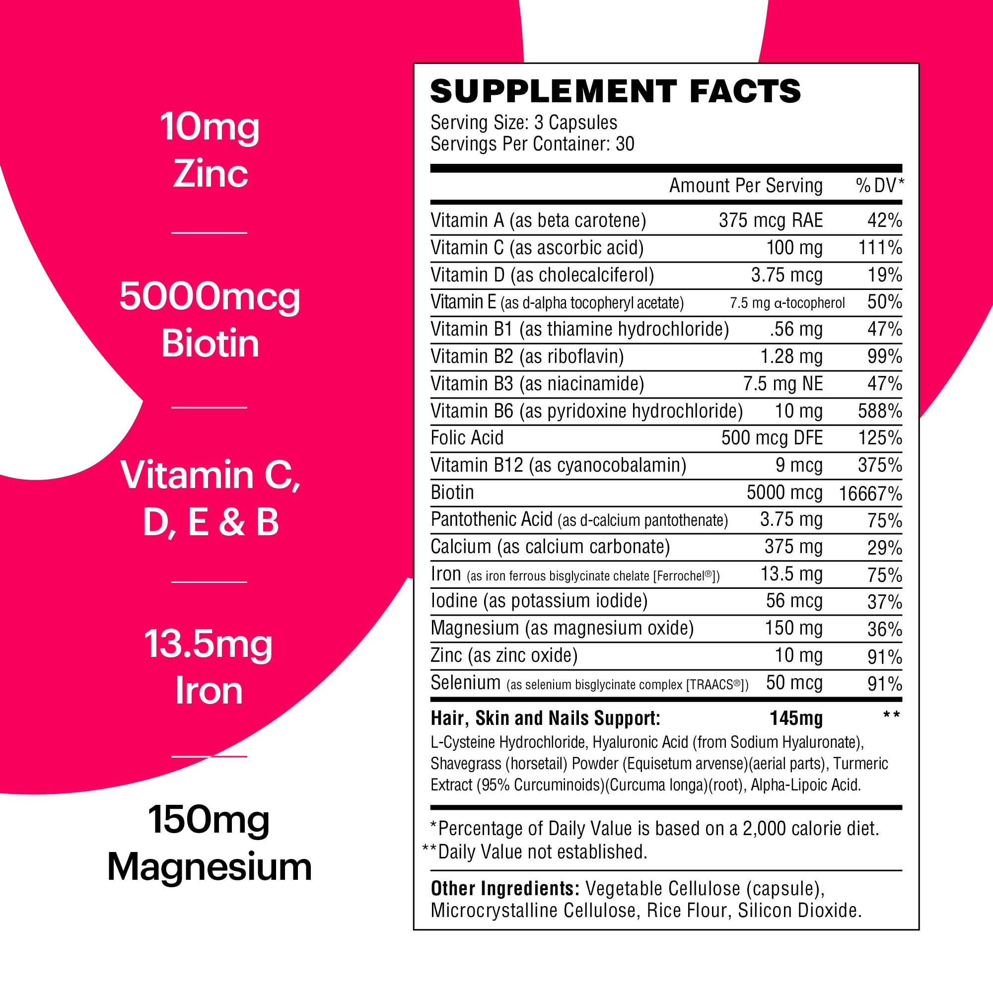 Wellthy Her Women's Daily Vegan Multivitamin for Women, Natural Ingredients for Healthy Hair, Skin, & Nails with Essential Micronutrients (30 Day)