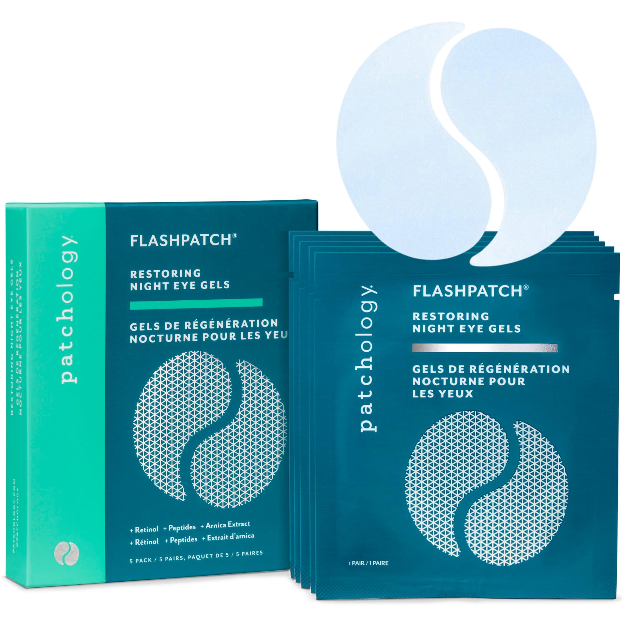 Patchology 5 Piece Flashpatch Restoring Night Eye Gel, 3.2 oz.