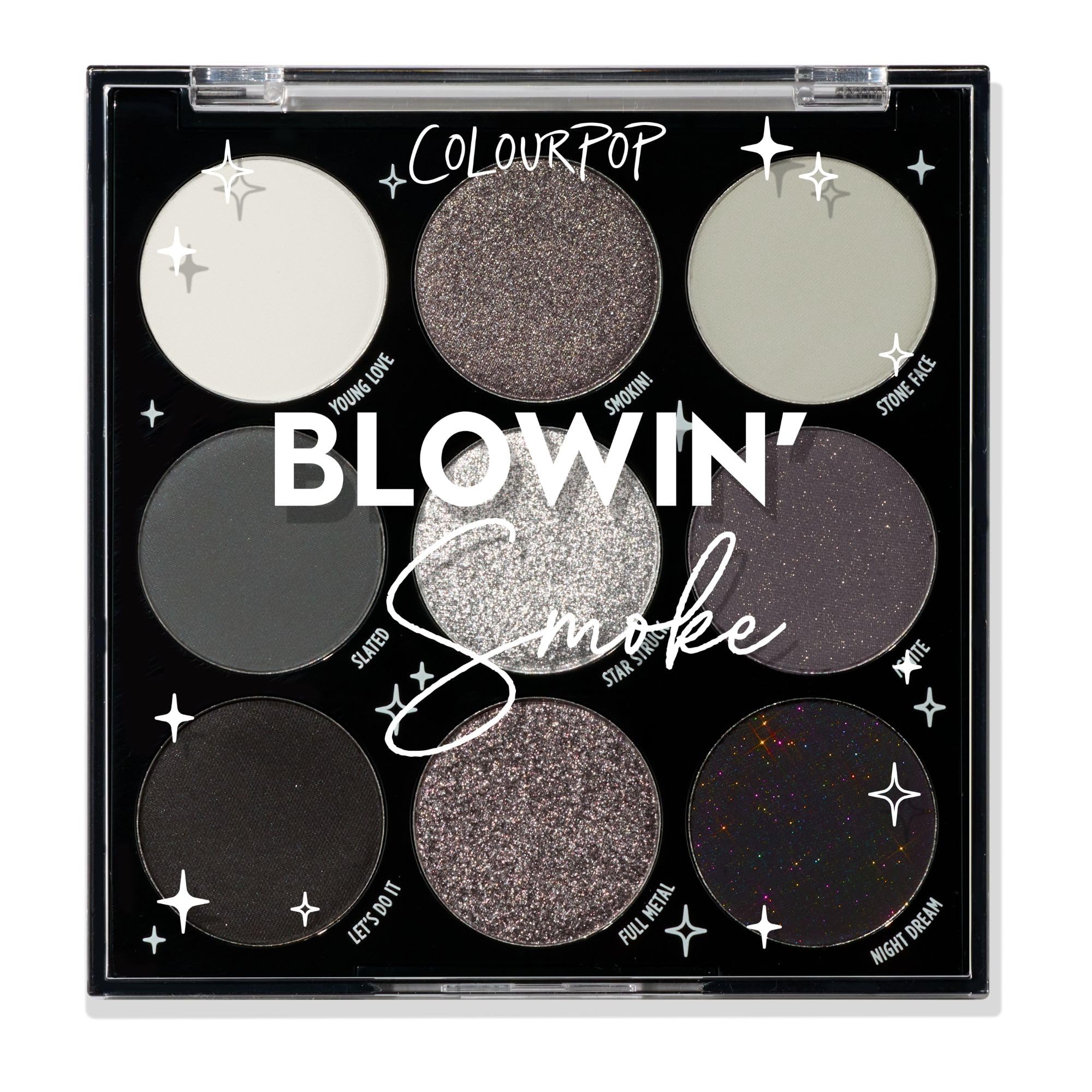 ColourPop Blowin' Smoke Eyeshadow Palette - Silver & Smokey Eye Eyeshadow Palette with Metallic & Matte Finishes - High-Pigment Eye Makeup with Long-Wearing Formula (0.3 oz)