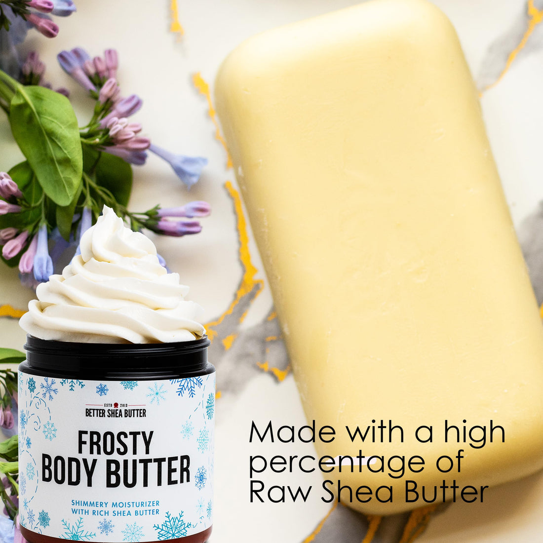Shimmer Body Lotion with a Frosty Christmas Scent | Christmas Lotion Limited Edition with Organic Shea Butter | Body Butter for Women with Body Glitter | Christmas Skin Moisturizer