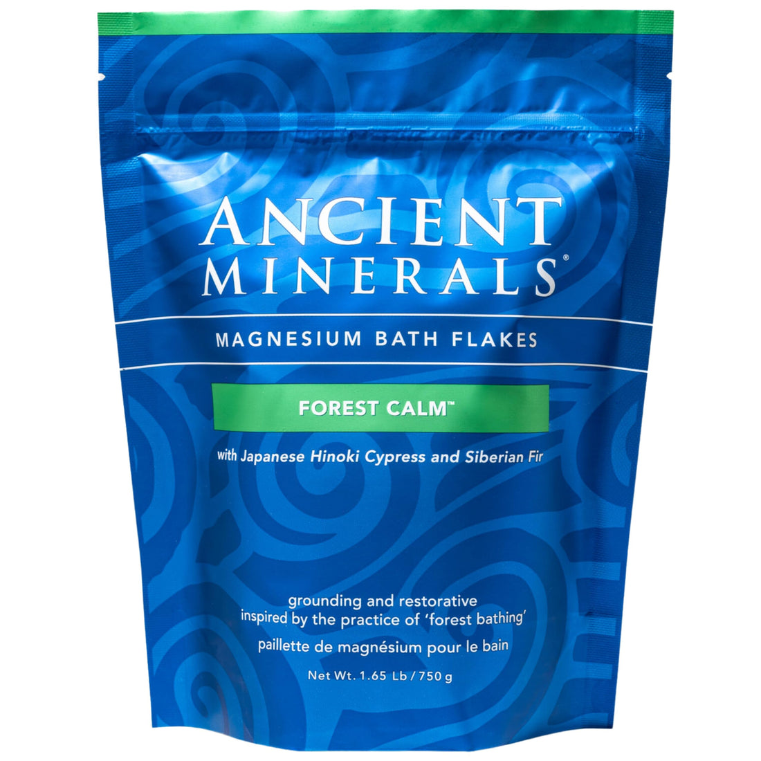 Ancient Minerals Magnesium Bath Flakes Forest Calm - Resealable Magnesium Bag of Zechstein Chloride Alternative to Epsom Bath Salt (1.65 lb)