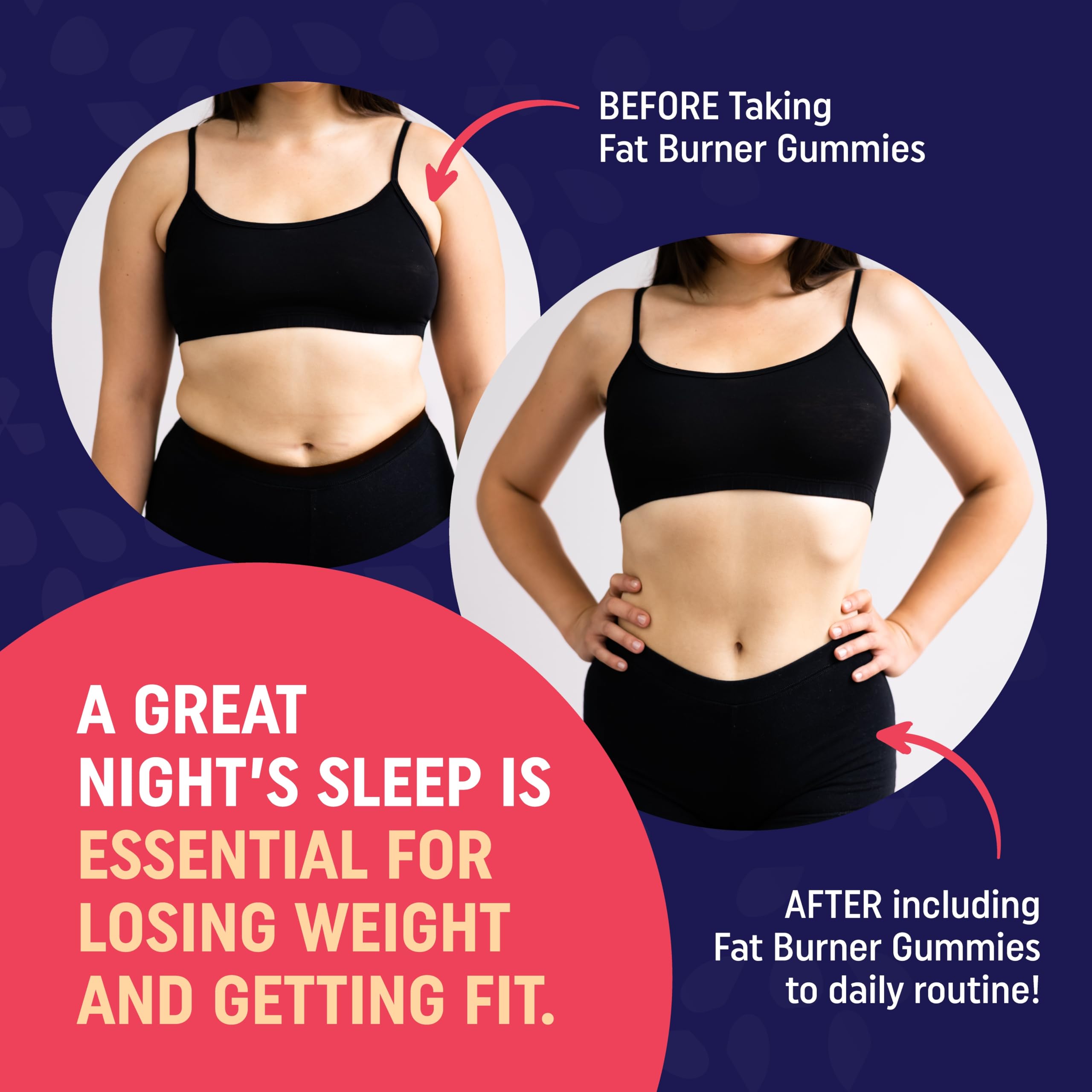 Night Time Fat Burner Gummies with Melatonin for Sleep & Weight Loss Support | Hunger Suppressant & Metabolism Booster, Shred Belly Fat While You Sleep | Diet Supplement for Women & Men | 60 Ct