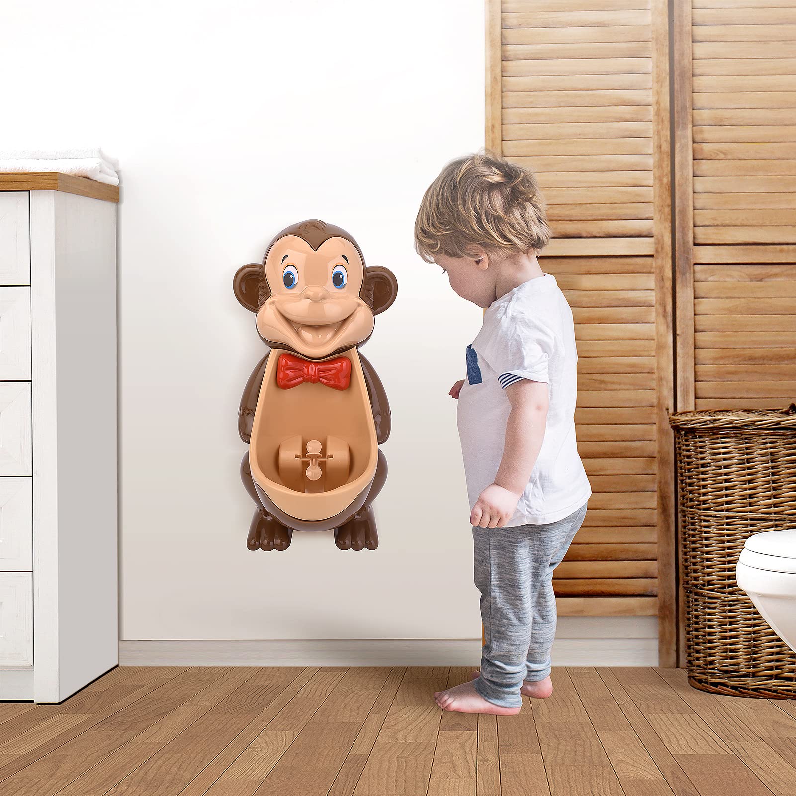 Potty Training Urinals for Boys, Cute Monkey Potty with Funny Aiming Target Windmill for Kids Toddlers Children Boys
