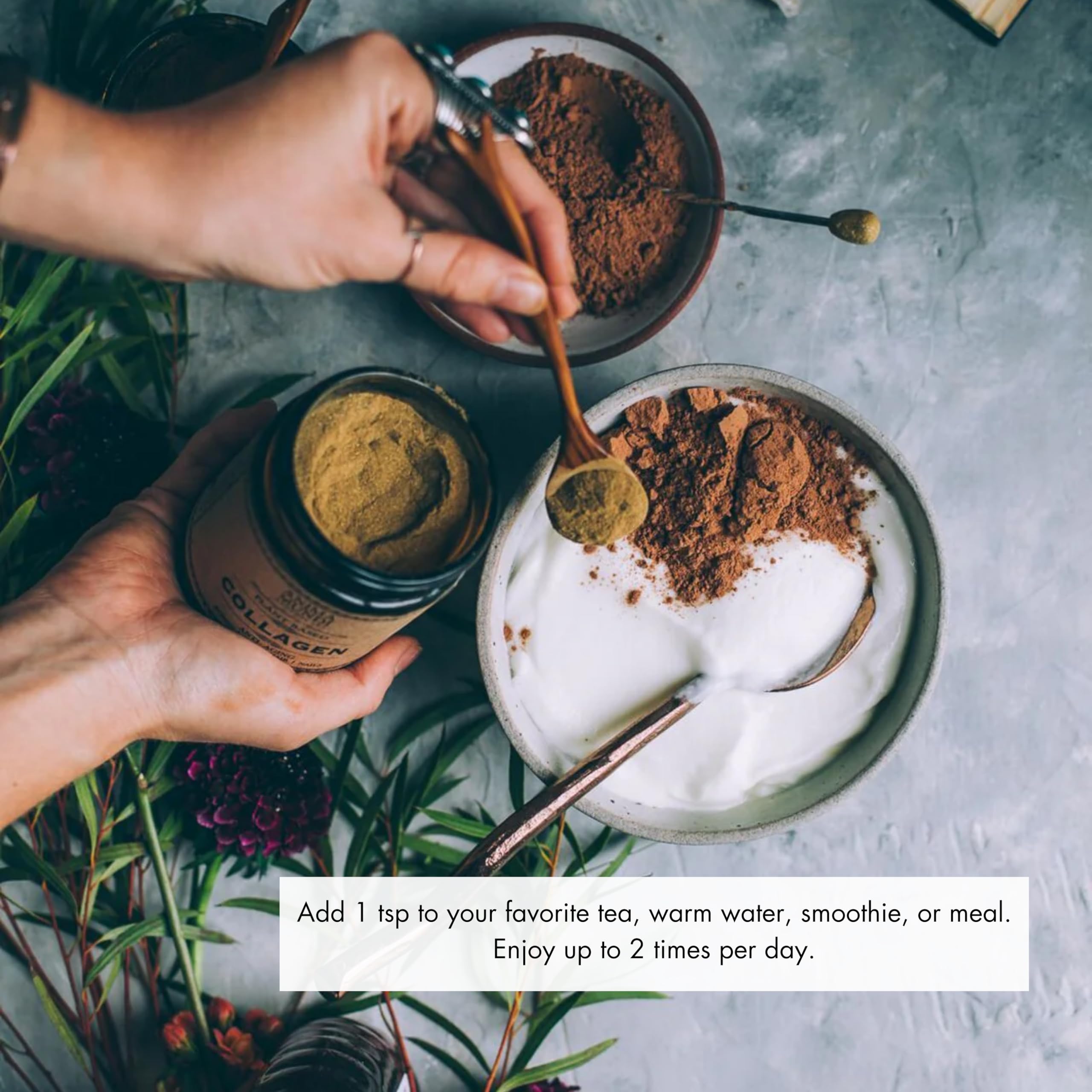 Anima Mundi Apothecary Vegan Collagen Powder - Plant-Based & Organic Collagen Booster - Supports Collagen & Keratin Production for Healthy Skin, Hair, Joints & Bones (4oz/113g)