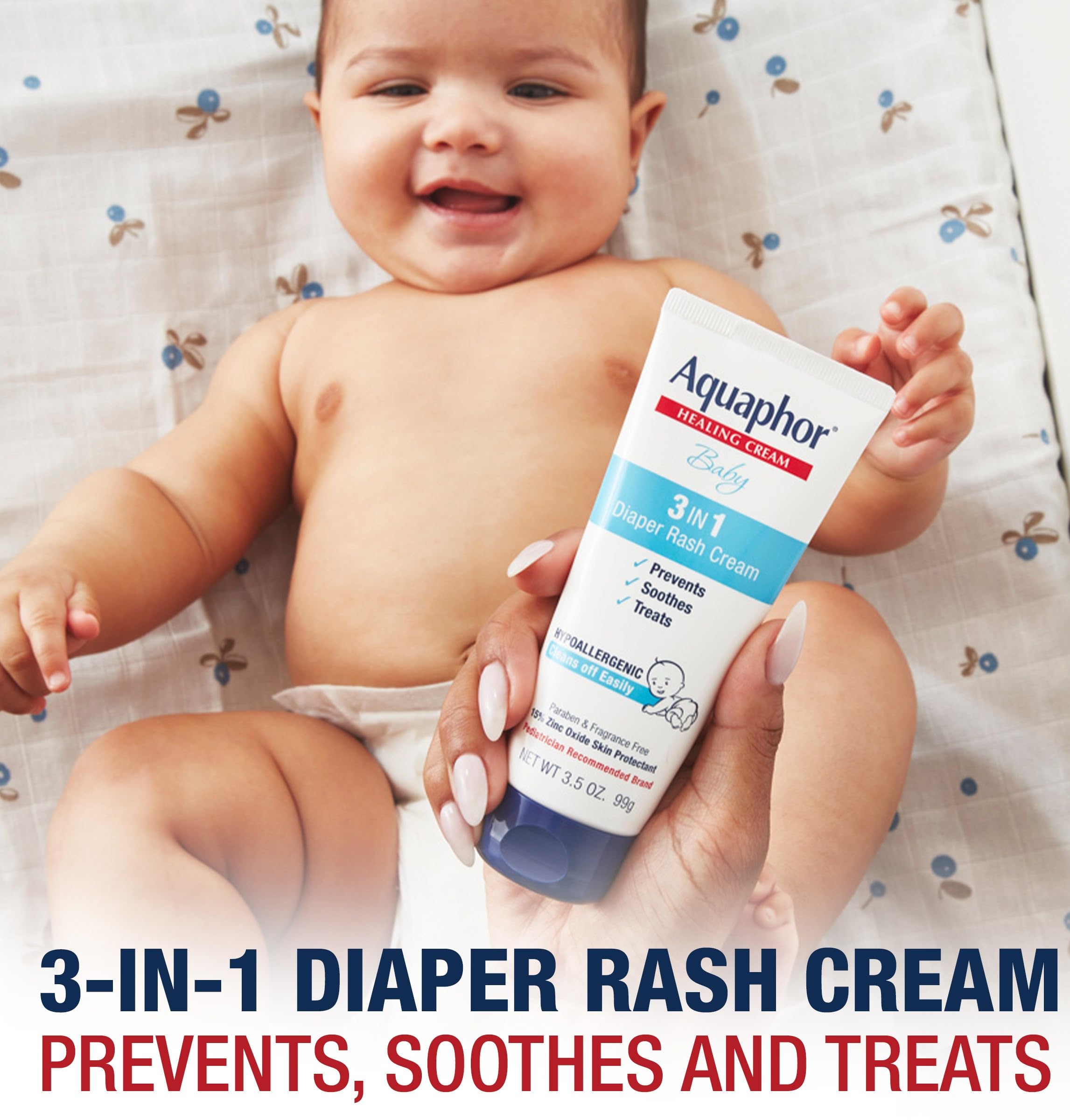 Aquaphor Baby Skincare Essentials Gift Set with Baby Wash and Shampoo, Healing Ointment, and Diaper Rash Cream, 3 Pieces