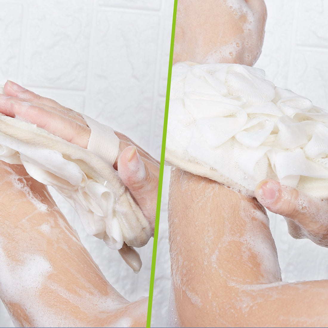 1 Pack: Mikimini Bath Mitt For Women, Bath Pouf Mesh Brushes 1 Pc Upgraded Version | Loofah Sponge & Exfoliating Pad 2 In 1 Professional Design | Exfoliating Gently With The Elastic (1 Pack)