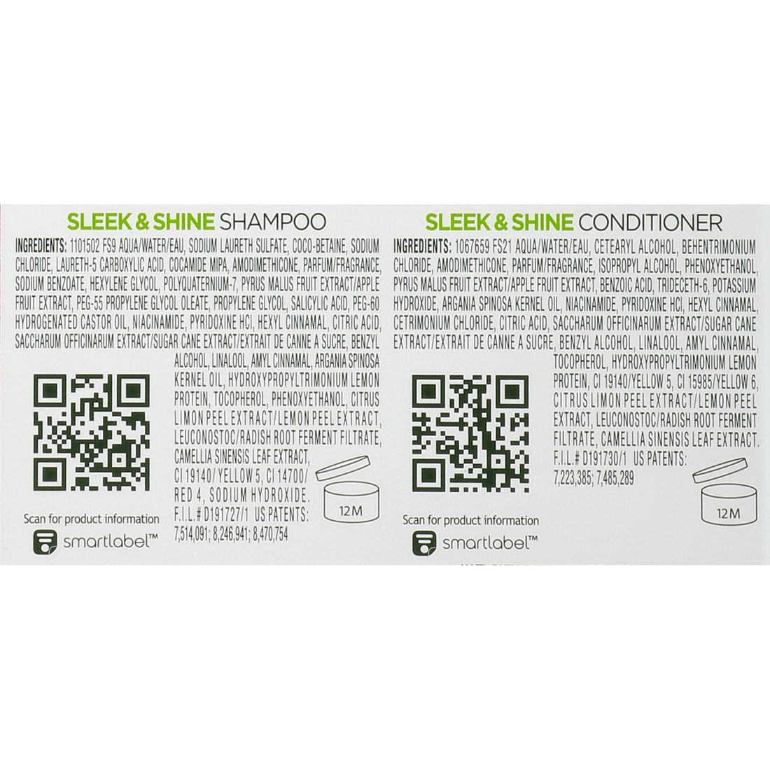 Garnier Hair Care Fructis Shampoo & Conditioner Kit, Sleek & Shine