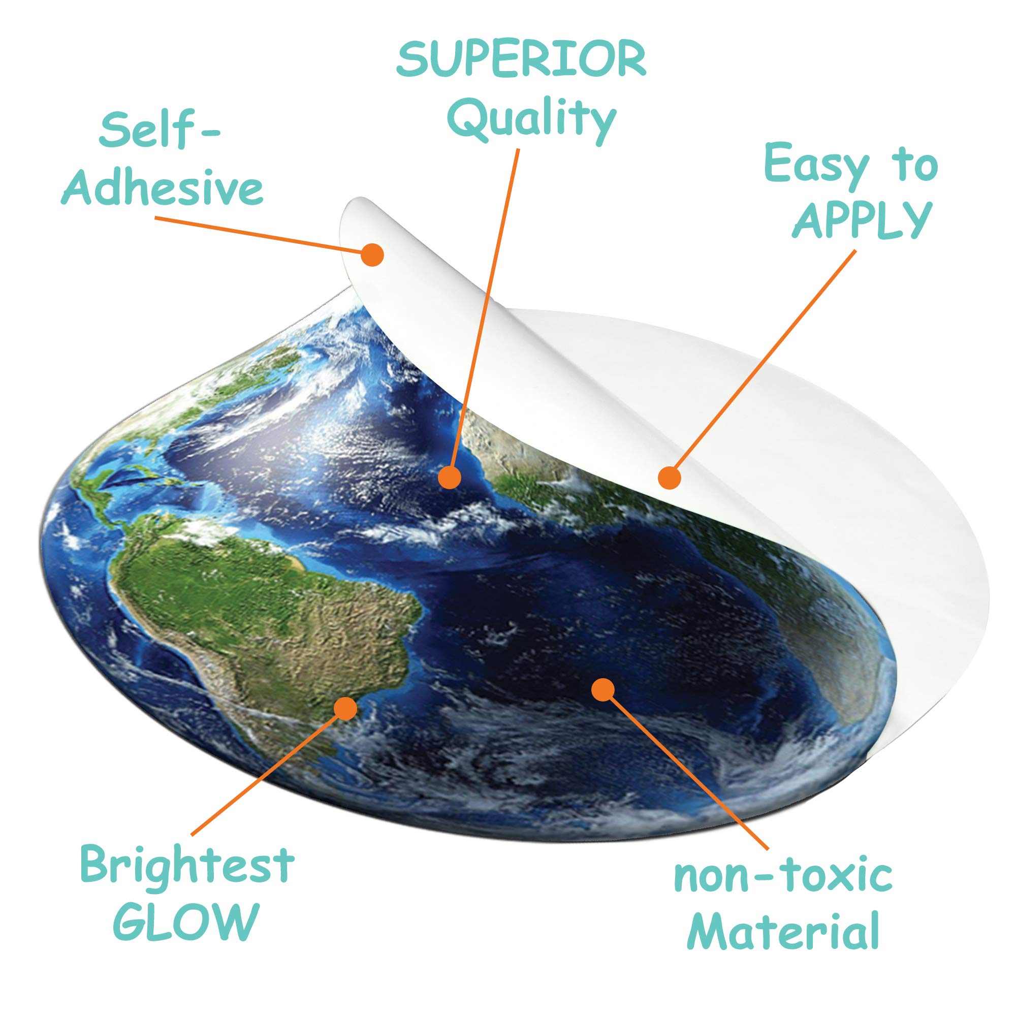 MAFOX Glow in The Dark Planets, Bright Solar System Wall Stickers -Sun Earth Mars and so on,9 Glowing Ceiling Decals for Bedroom Living Room,Shining Space Decoration for Kids for Girls and Boys