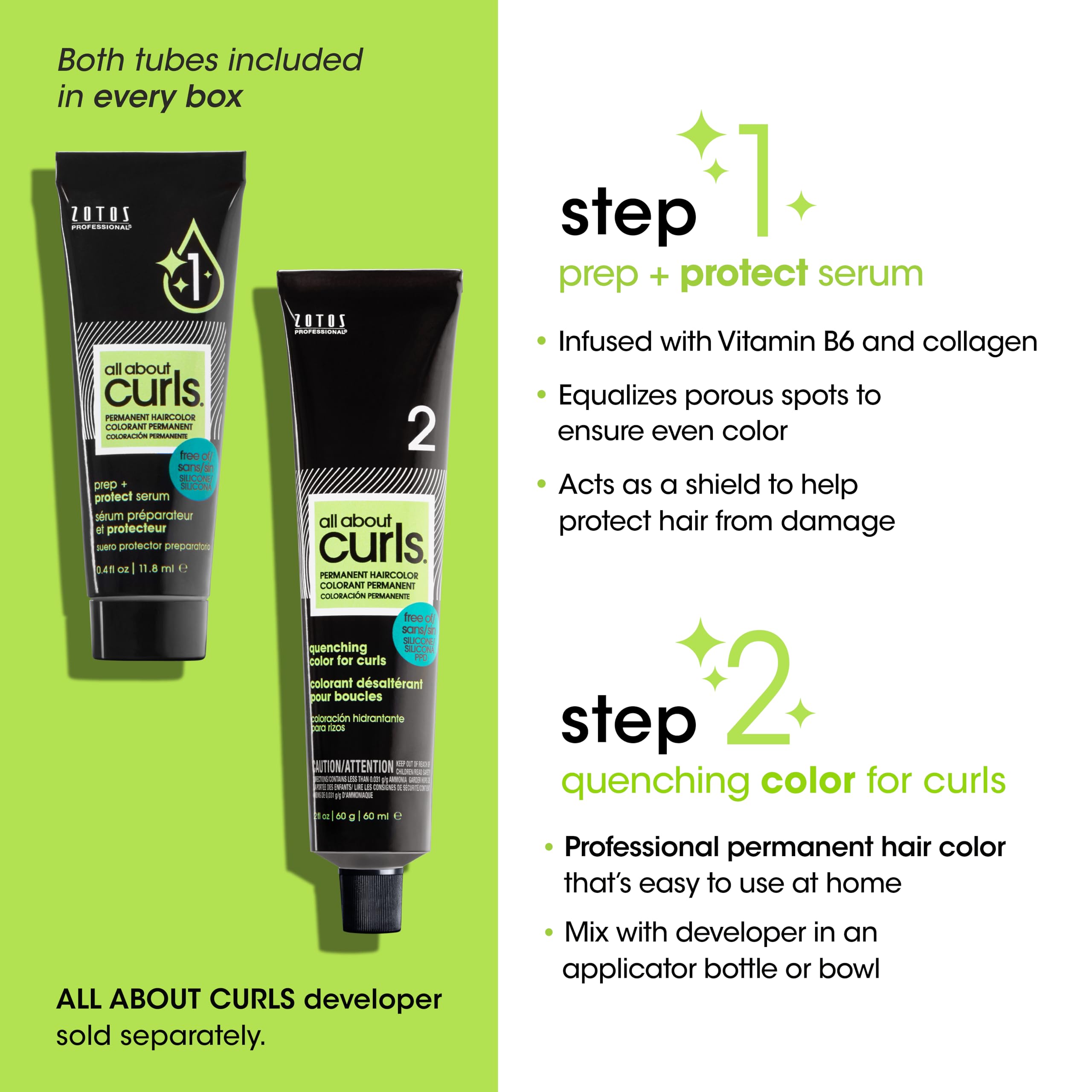 All About Curls Permanent Hair Color Dye, 100% Gray Coverage, 3V Twisted Plum