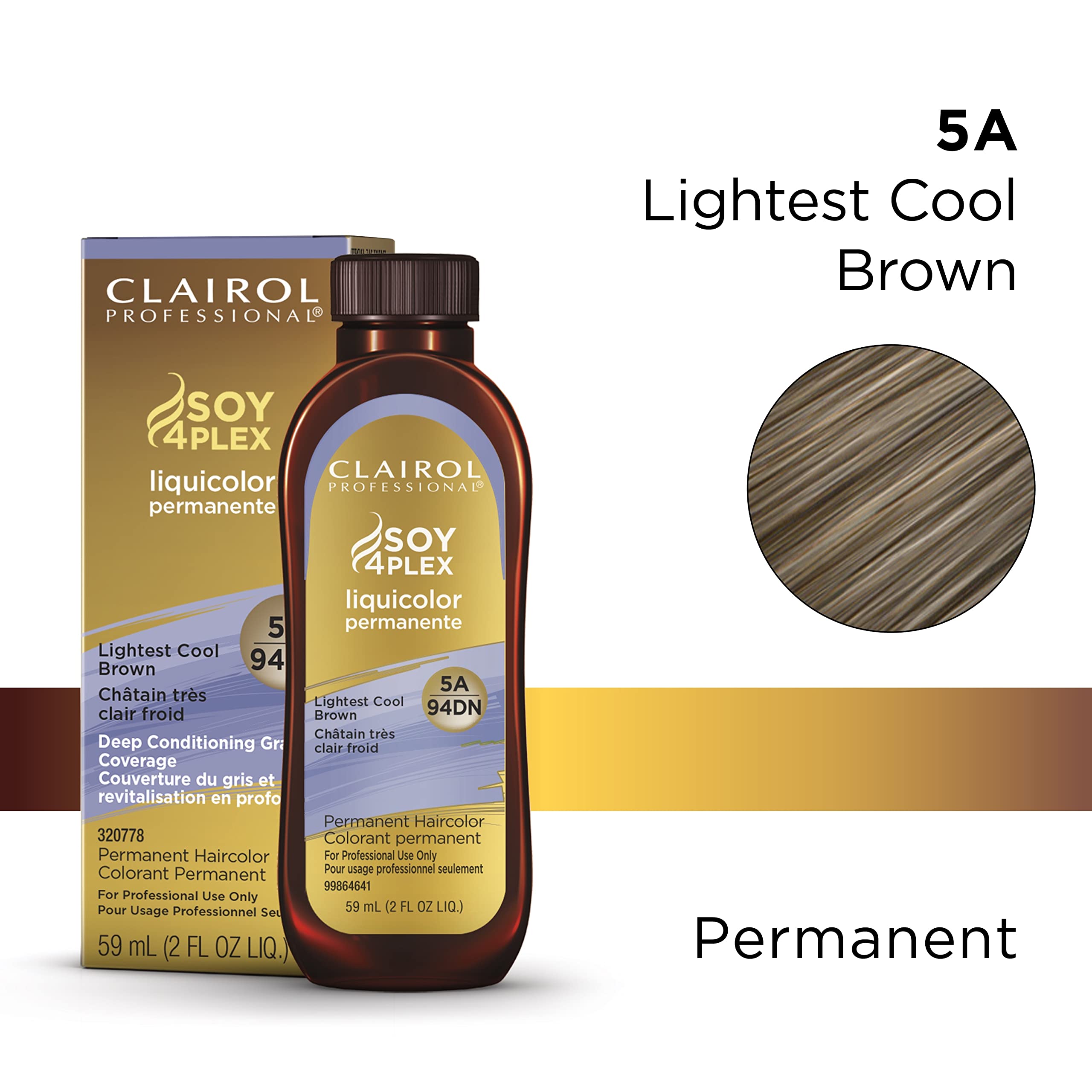 Clairol Professional Permanent Liquicolor for Hair, 5a Lightest Cool Brown, 2 Fl Oz