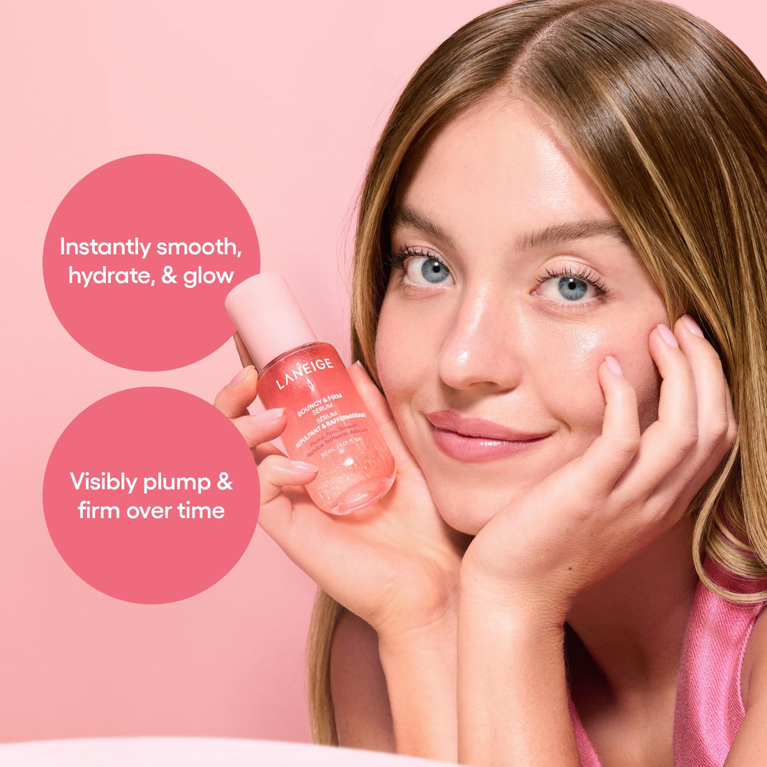 LANEIGE Bouncy & Firm Serum: Korean Slow Aging Collagen Serum with Peptides for Plumping, Firming, & Hydrating