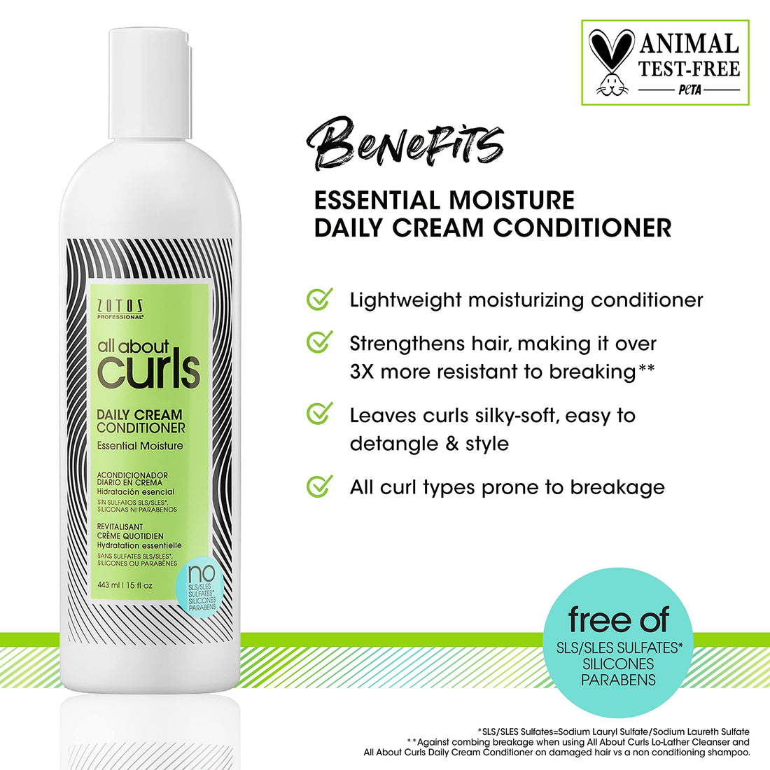 All About Curls Daily Cream Conditioner/ Free of SLS/SLES Sulfates, Silicones & Parabens/ Color-Safe, 32-Ounce, clear (903269)