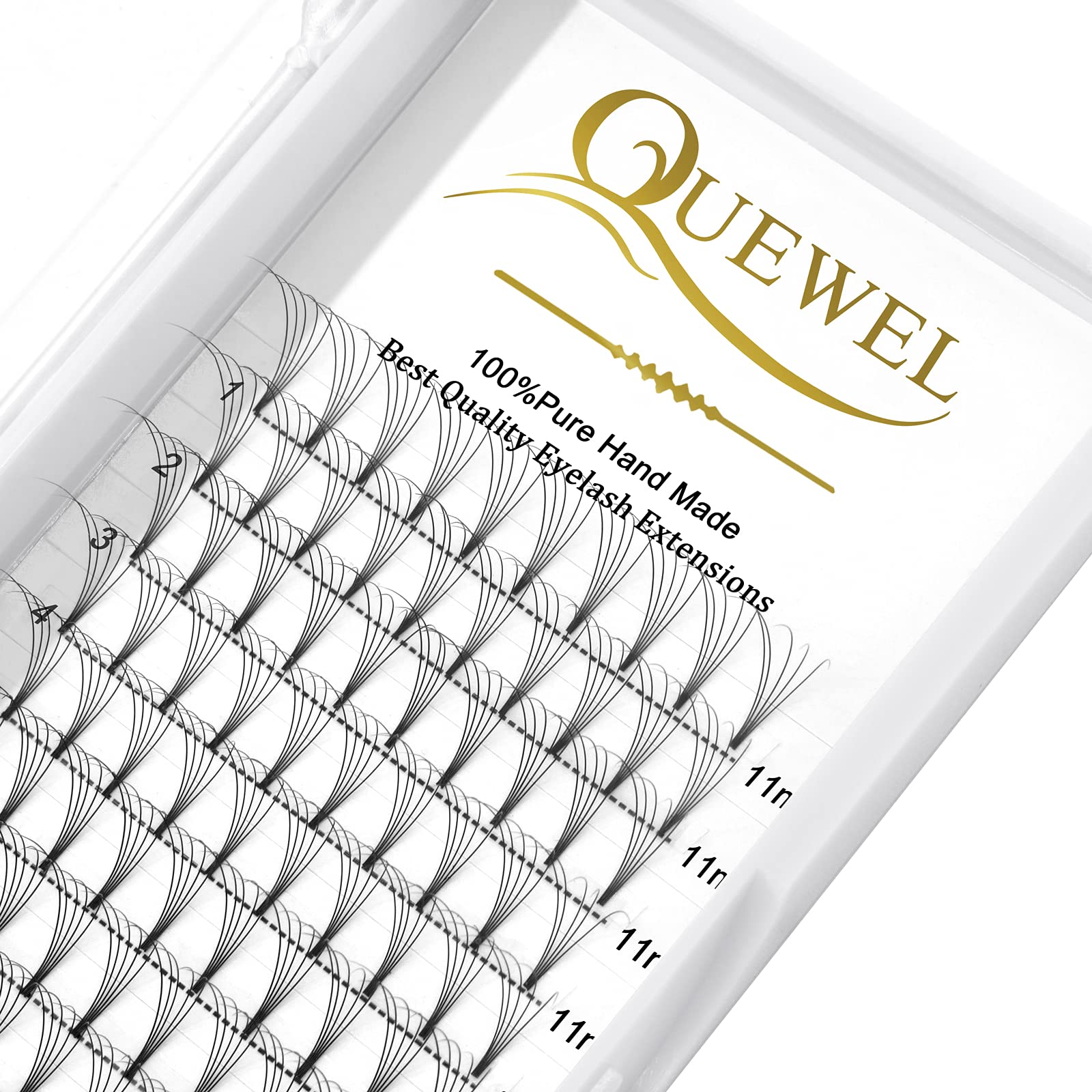 Quewel lash 5D-0.07-C, 11Mm: Russian Volume Premade Fans Eyelashes Extension 5D 6D Thickness 0.07/0.10 Curl C/D Length 8-15Mm By Quewel(5D-0.07-C, 11Mm)