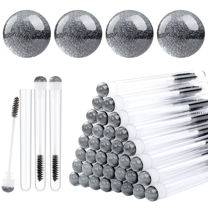 Dming 50pcs Eyelash brush Lash Wand Makeup tool Eyelash Extension supplies Cleaning brush Diamond Mascara brush sky black