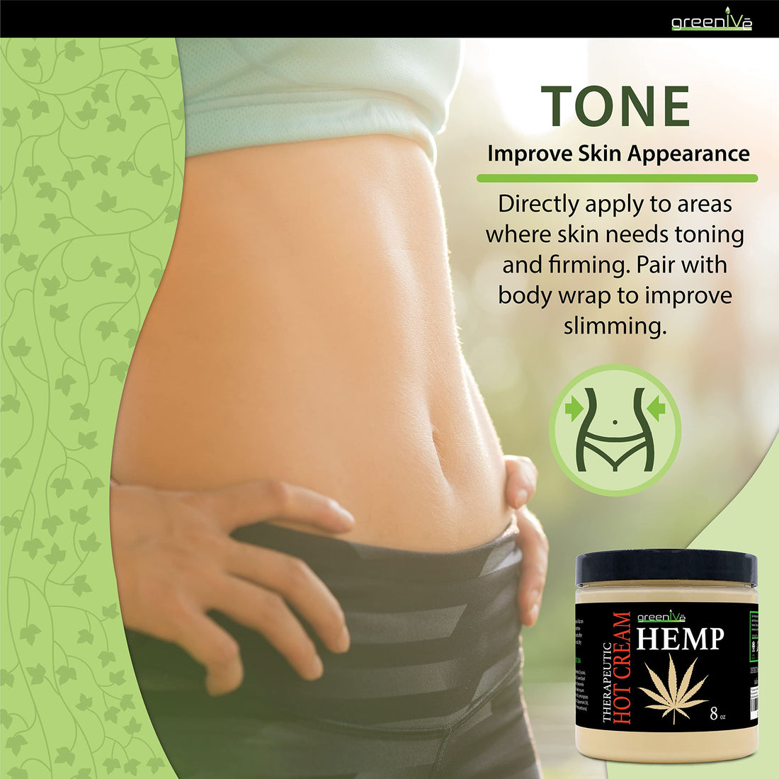 GreenIVe Hemp Hot Cream Soothing Moisturizing Hemp Hot Cream Exclusively on Amazon (8 oz Jar)