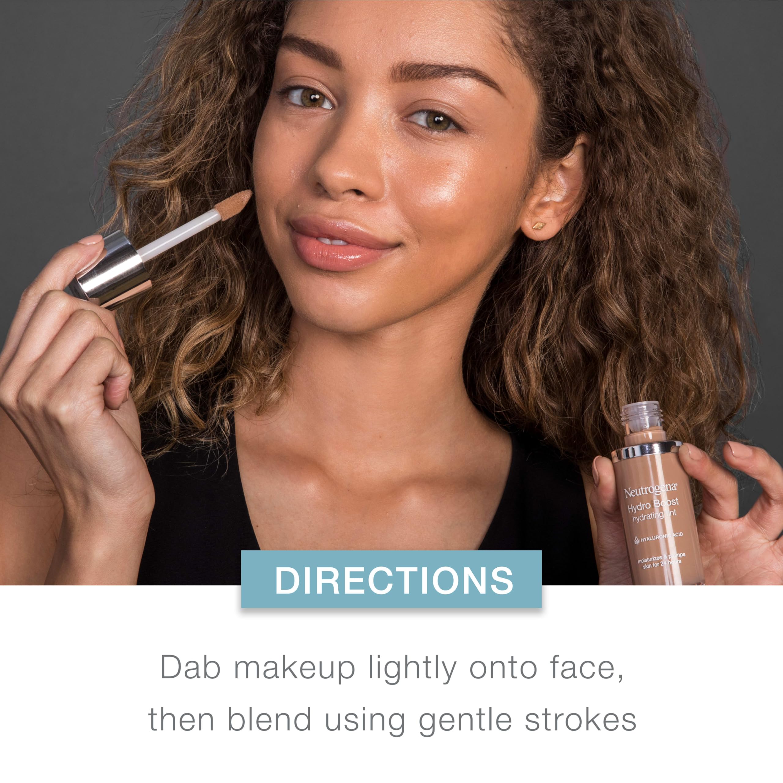 Neutrogena Hydro Boost Hydrating Tint Foundation Makeup for Dry Skin, with Hyaluronic Acid, Lightweight Oil-Free Water Gel, Non-Comedogenic, 20 Natural Ivory, 1.0 fl. oz