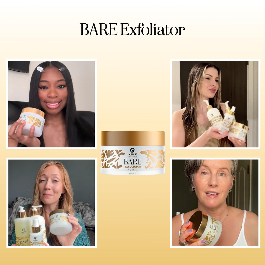 Bare Pre Shave Exfoliator for Women - Ingrown Hair Exfoliating Scrub for Bikini Area Legs & Underarms with Glycolic Acid & Volcanic Sand Exfoliants - Smoothing Bikini Area Exfoliator Pre Shave Scrub
