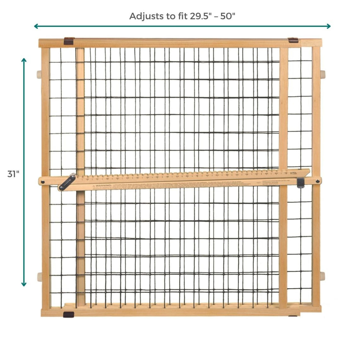 MYPET North States Wire Mesh Dog Gate: 29.5-50 Wide. Pressure Mount. No Tools Needed. Dog Gate 31 Tall, Expandable, Durable Dog Gates for Doorways, Sustainable Hardwood