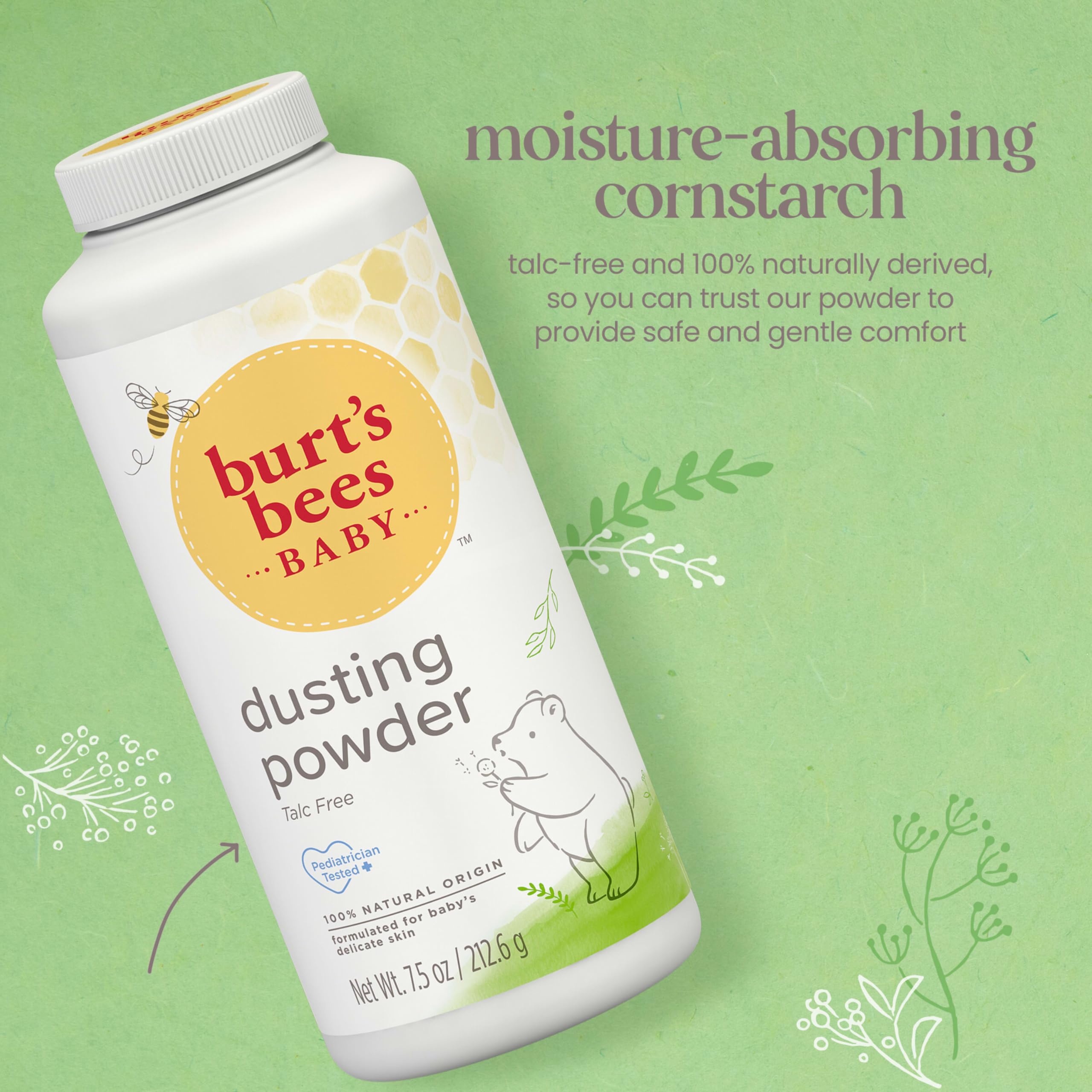 Burt's Bees Stocking Stuffers, Baby Dusting Powder, 100% Natural Origin, Talc-Free, Pediatrician Tested, 7.5 Ounces, Pack May Very