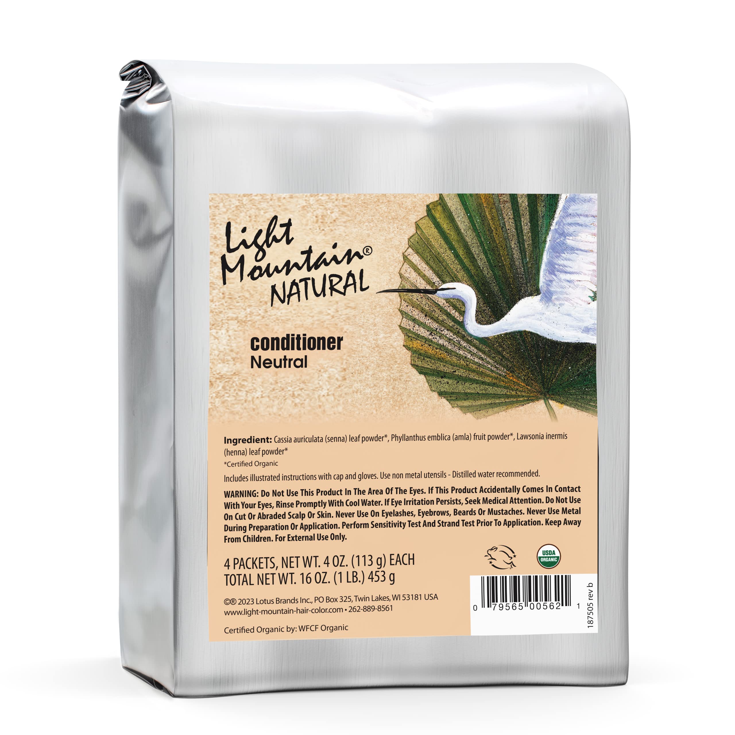 Light Mountain Natural Bulk Hair Color and Conditioner, Light Brown, 16 Ounce