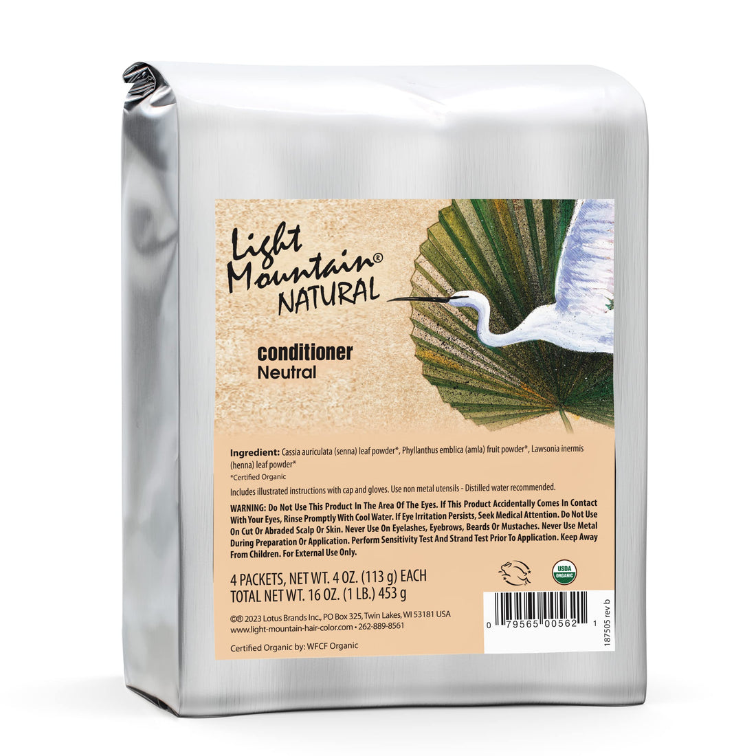 Light Mountain Natural Bulk Hair Color and Conditioner, Light Brown, 16 Ounce