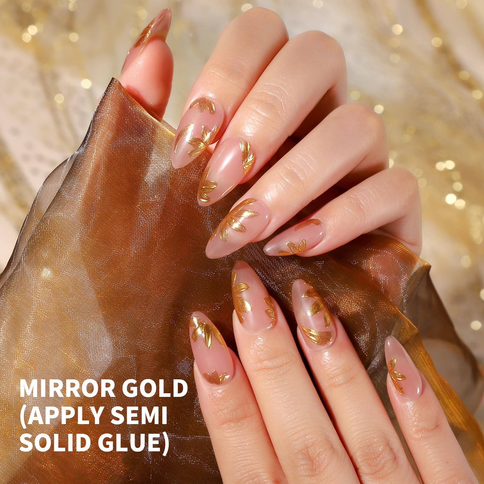 Teenitor Chrome Nail Powder with 3D Nail Gel, Nail Supplies Chrome Powder for Nails Gold Chrome Nail Powder, Nail Art Tools White Pearl Chrome Nail Powder