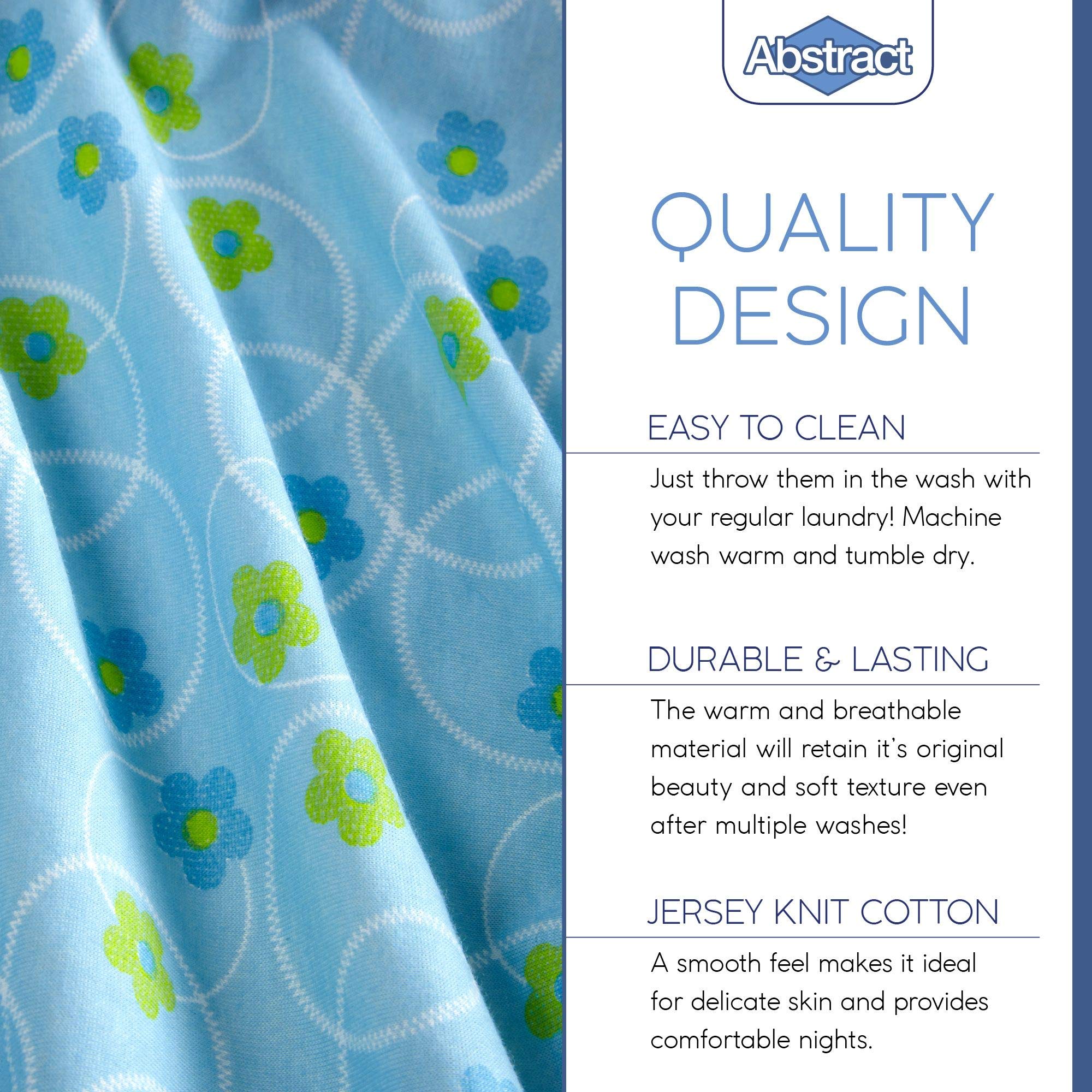 Abstract Mini Crib Cotton Sheets - Pack n Play Sheets Fitted- Ultra Soft Crib Sheets for Boys Girls Baby - Universal - Snug Fitted - Cotton - 24x38 (Blue Floral)