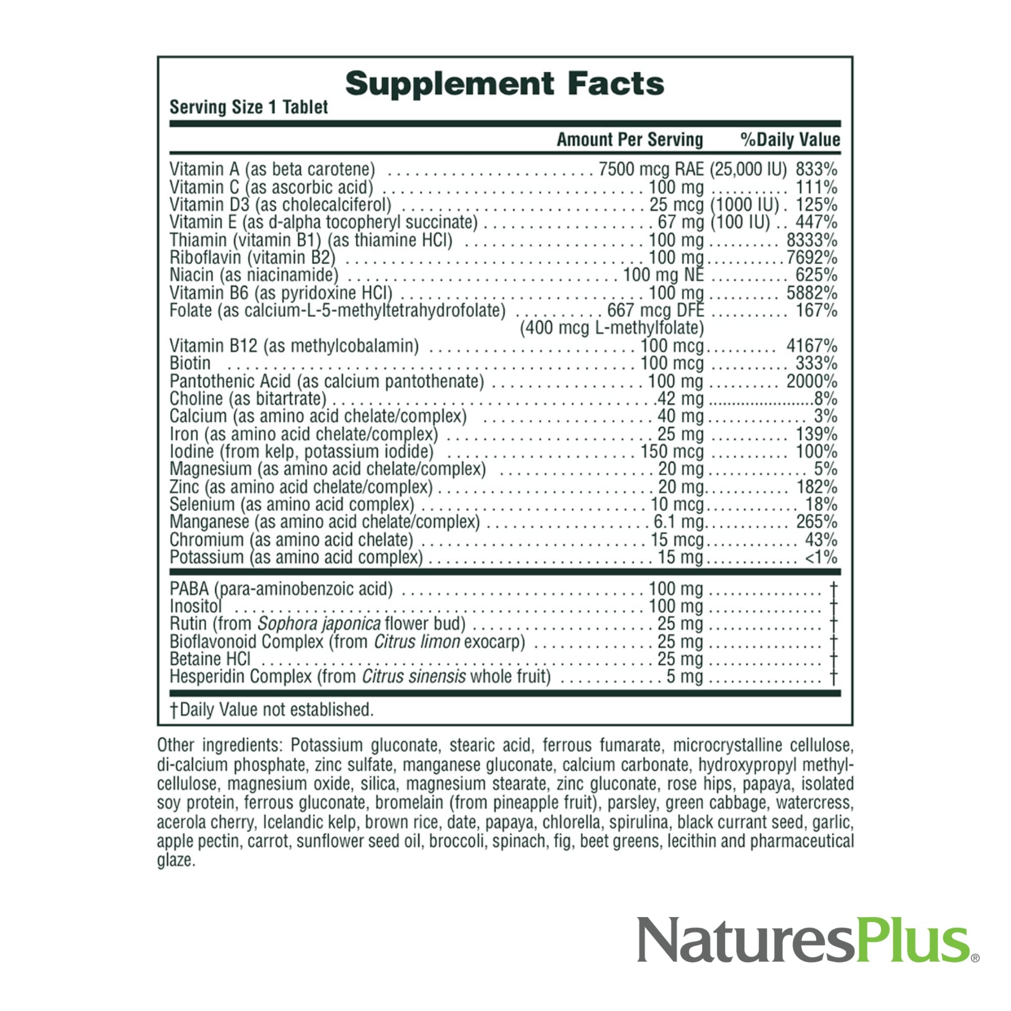 NaturesPlus Ultra II Multivitamin, Sustained Release - 60 Vegetarian Tablets - Daily Whole Food Vitamin & Mineral Supplement for Overall Health - Natural Energy Booster - 60 Servings