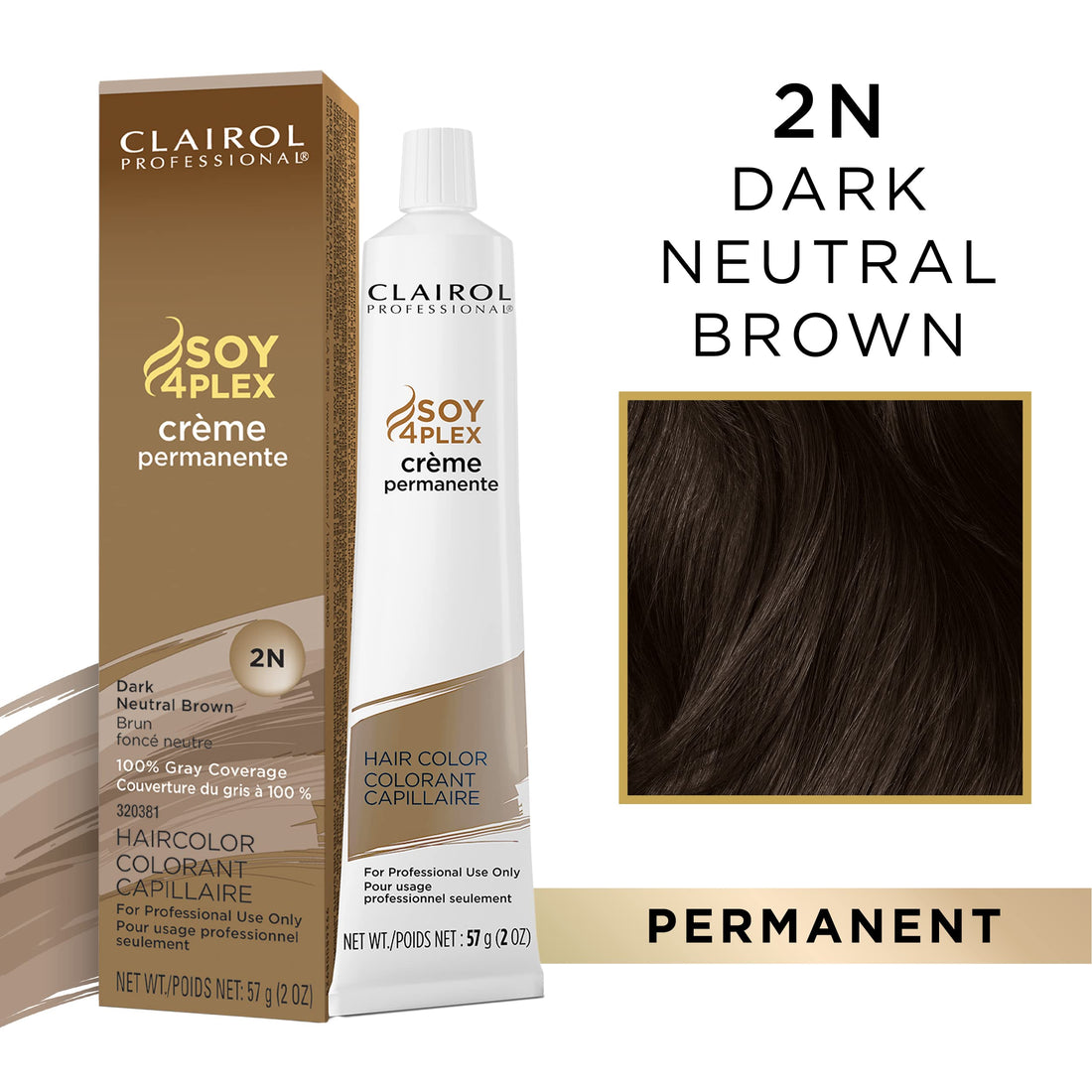 Clairol Professional Permanent CrÃƒ¨me, 2n Dark Neutral Brown, 2 oz.