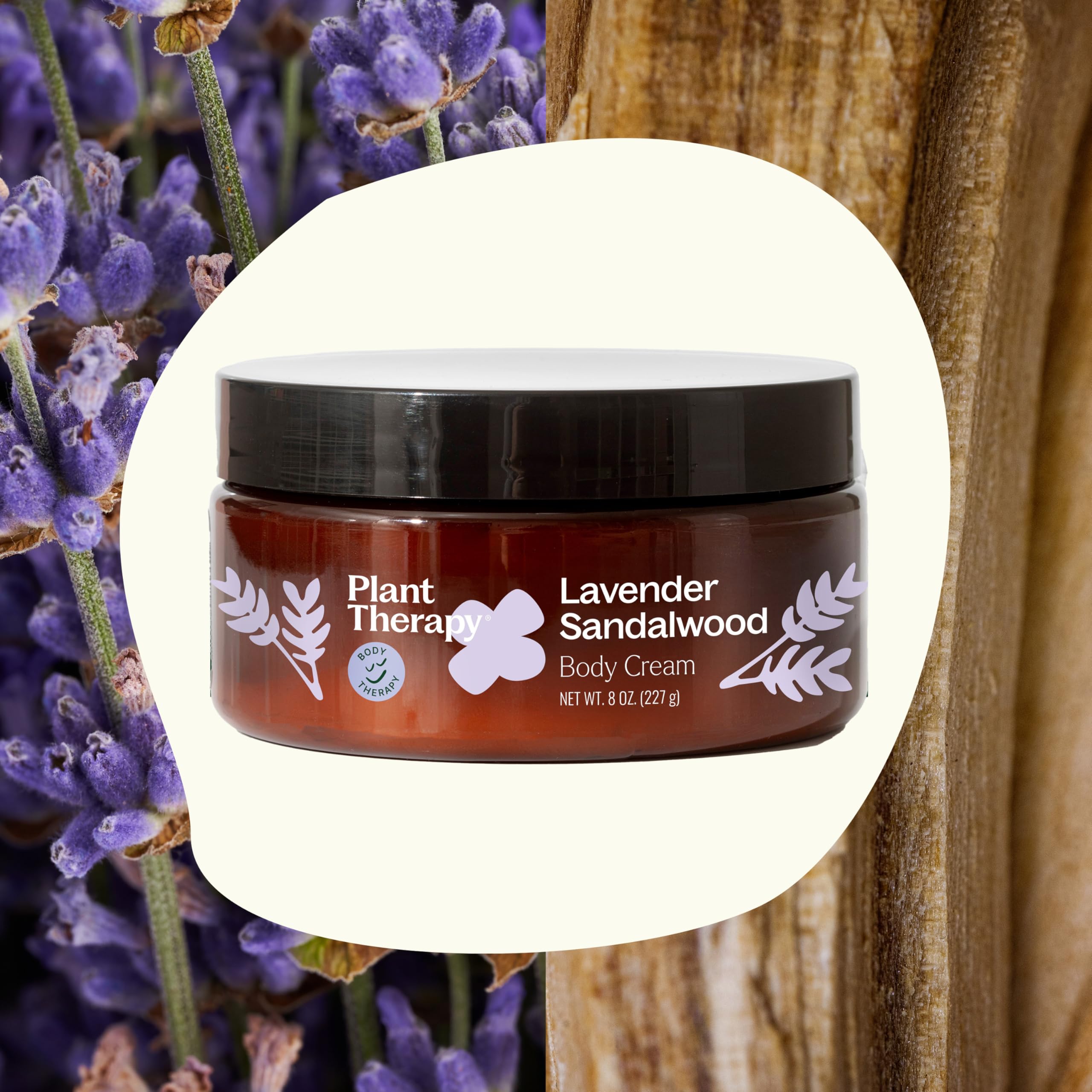 Plant Therapy Lavender Sandalwood Body Cream 8 oz Restore Softness & Hydration, Vitamins and Antioxidants to Soften, Smooth, and Firm Skin