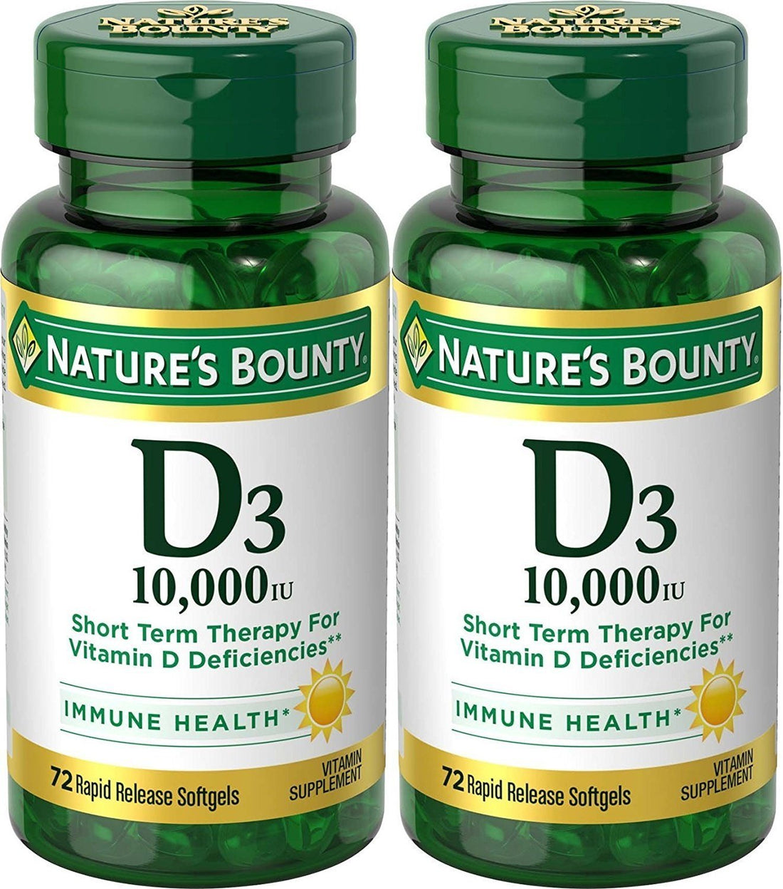 Nature's Bounty, Ultra Strength D3-10,000 IU, 72 Softgels (2pack)